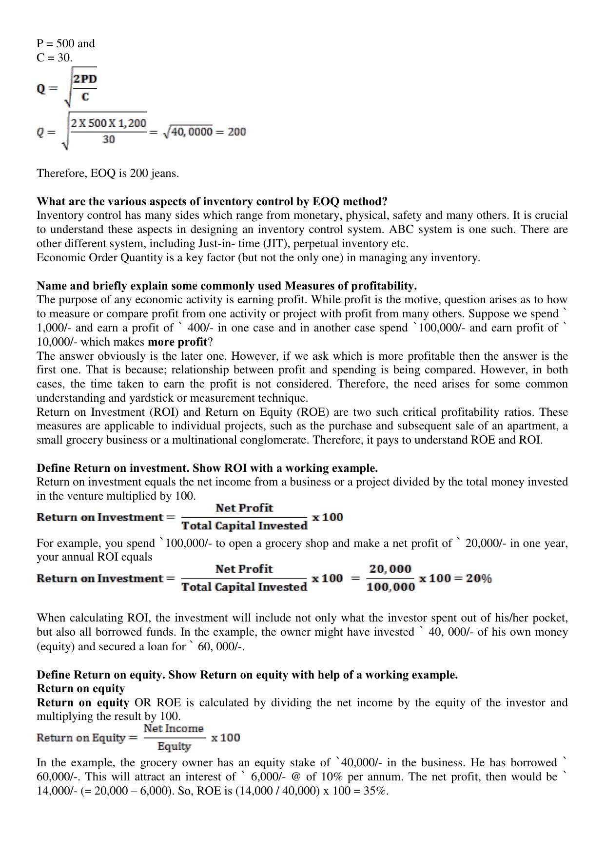 Free Printable CBSE Class 12 Worksheets Entrepreneurship Business Arithmetic - Page 14