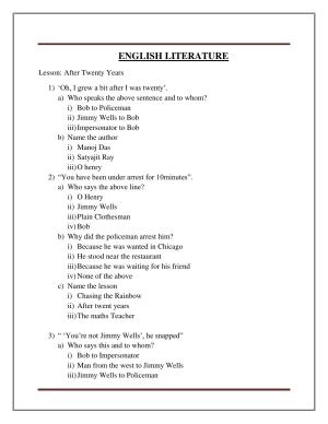 CBSE Class 8 English Worksheet on Literature Part A Assignment