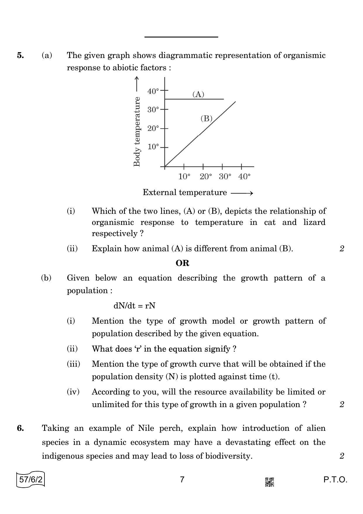 CBSE Class 12 57-6-2 BIOLOGY 2022 Compartment Question Paper - Page 7