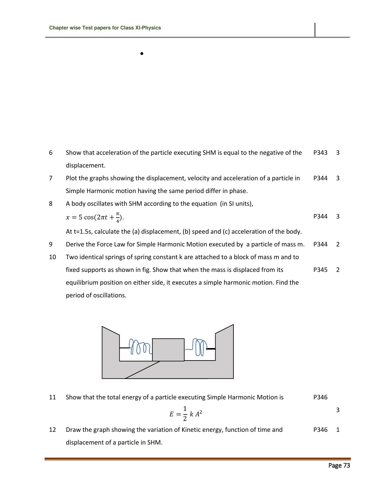 CBSE Worksheets for Class 11 Physics Oscillations Assignment 2 - Page 2