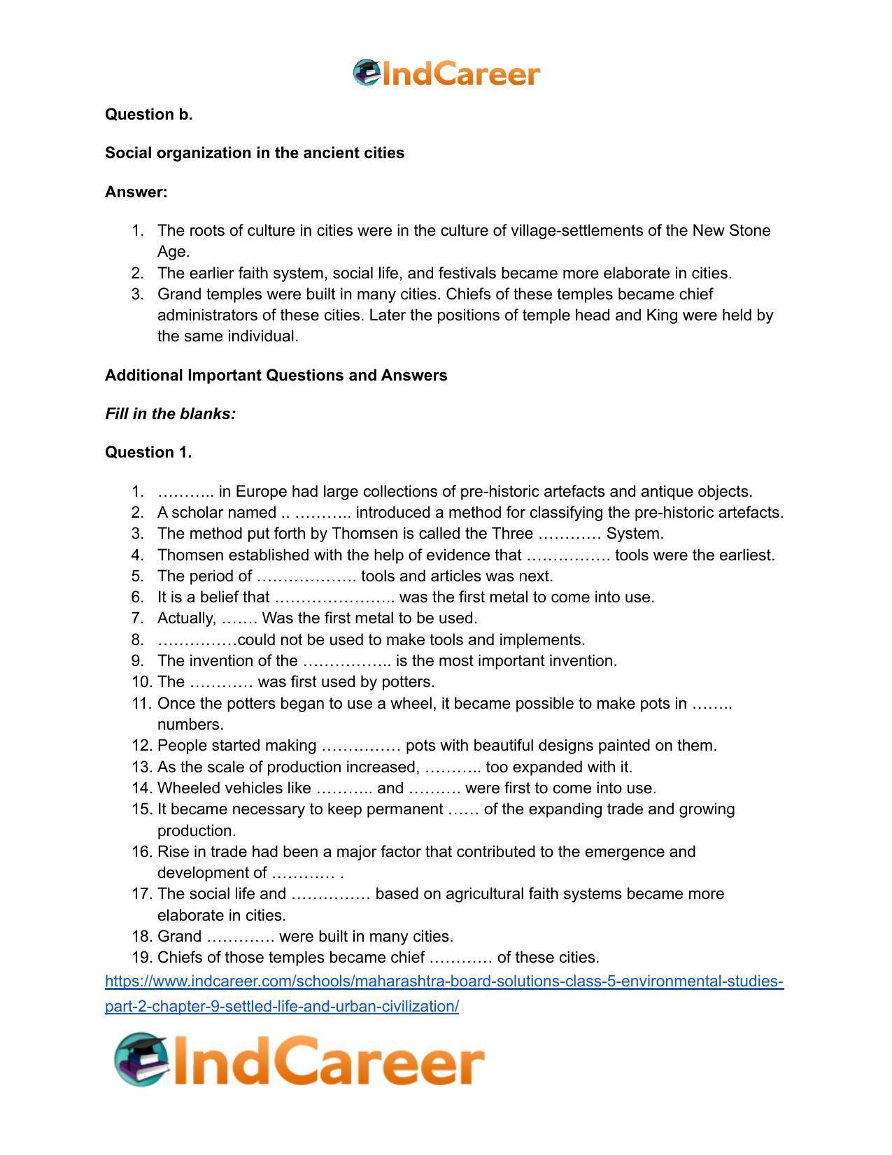 Maharashtra Board Solutions Class 5-Environmental Studies (Part 2): Chapter 9- Settled Life and Urban Civilization - Page 5