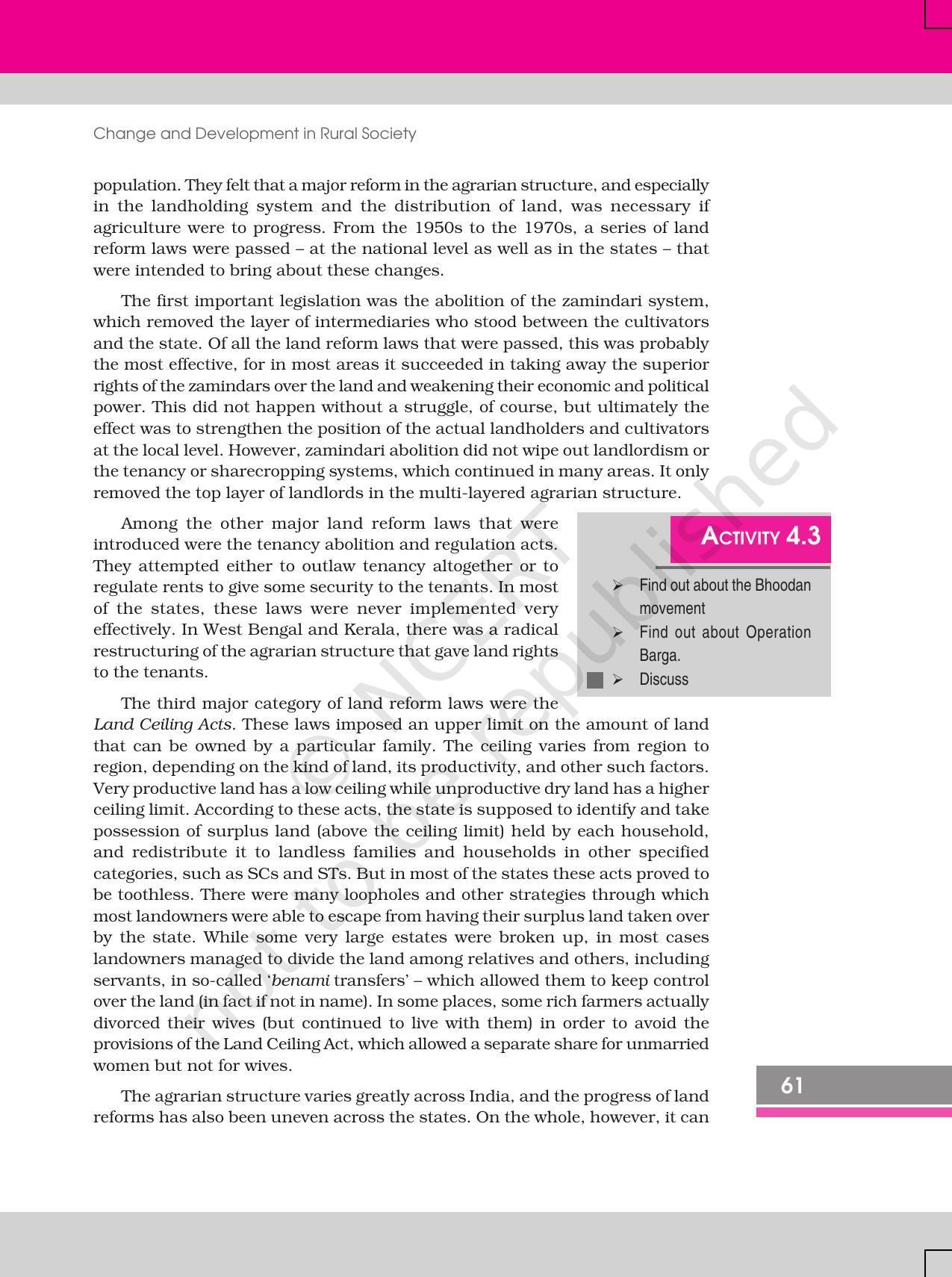 NCERT Book for Class 12 Sociology (Social Change and Development in India) Chapter 4 Change and Development in Rural Society - Page 7