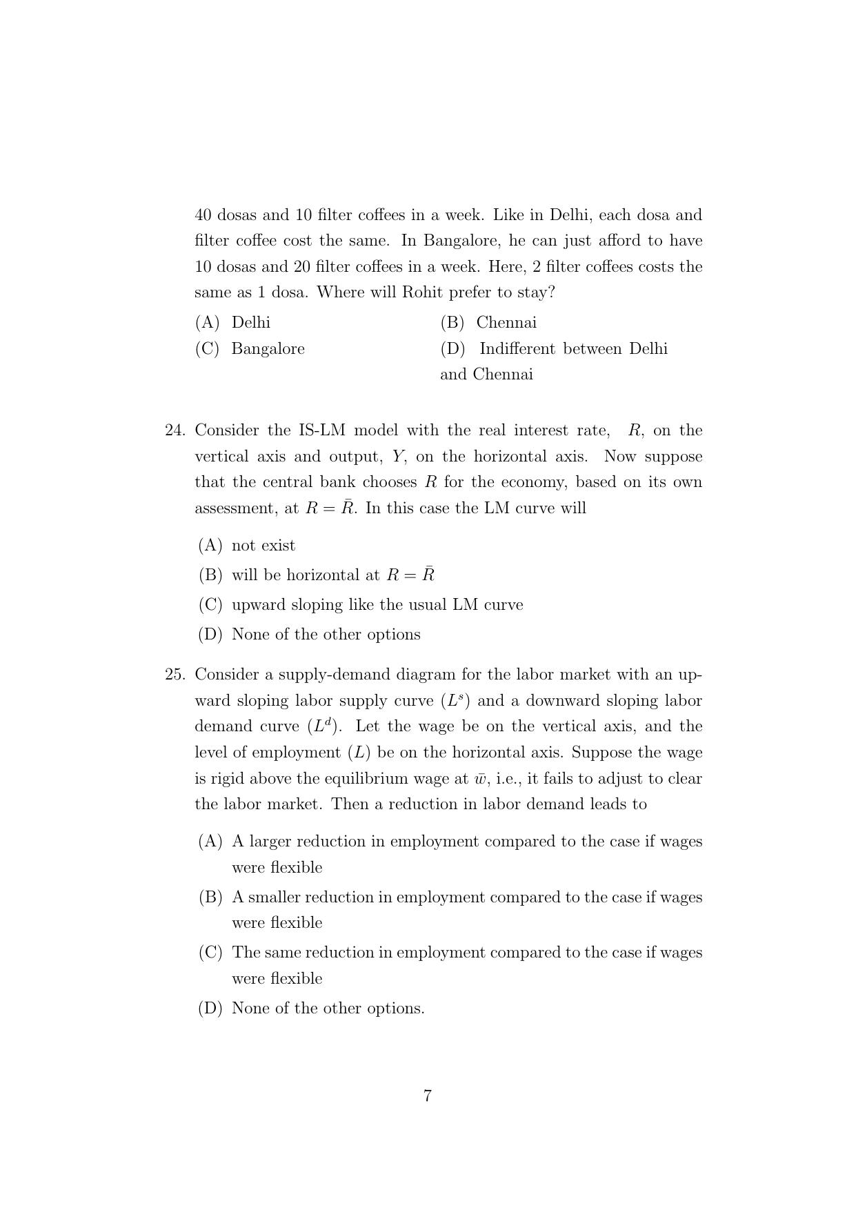 ISI Admission Test M.S.(QE) PEA 2021 Sample Paper - Page 7