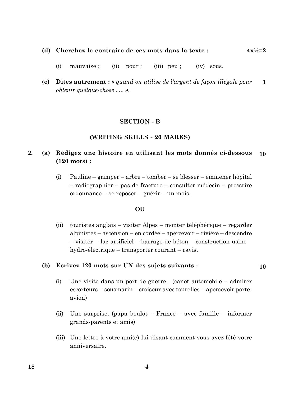 CBSE Class 12 018 French 2016 Question Paper - Page 4
