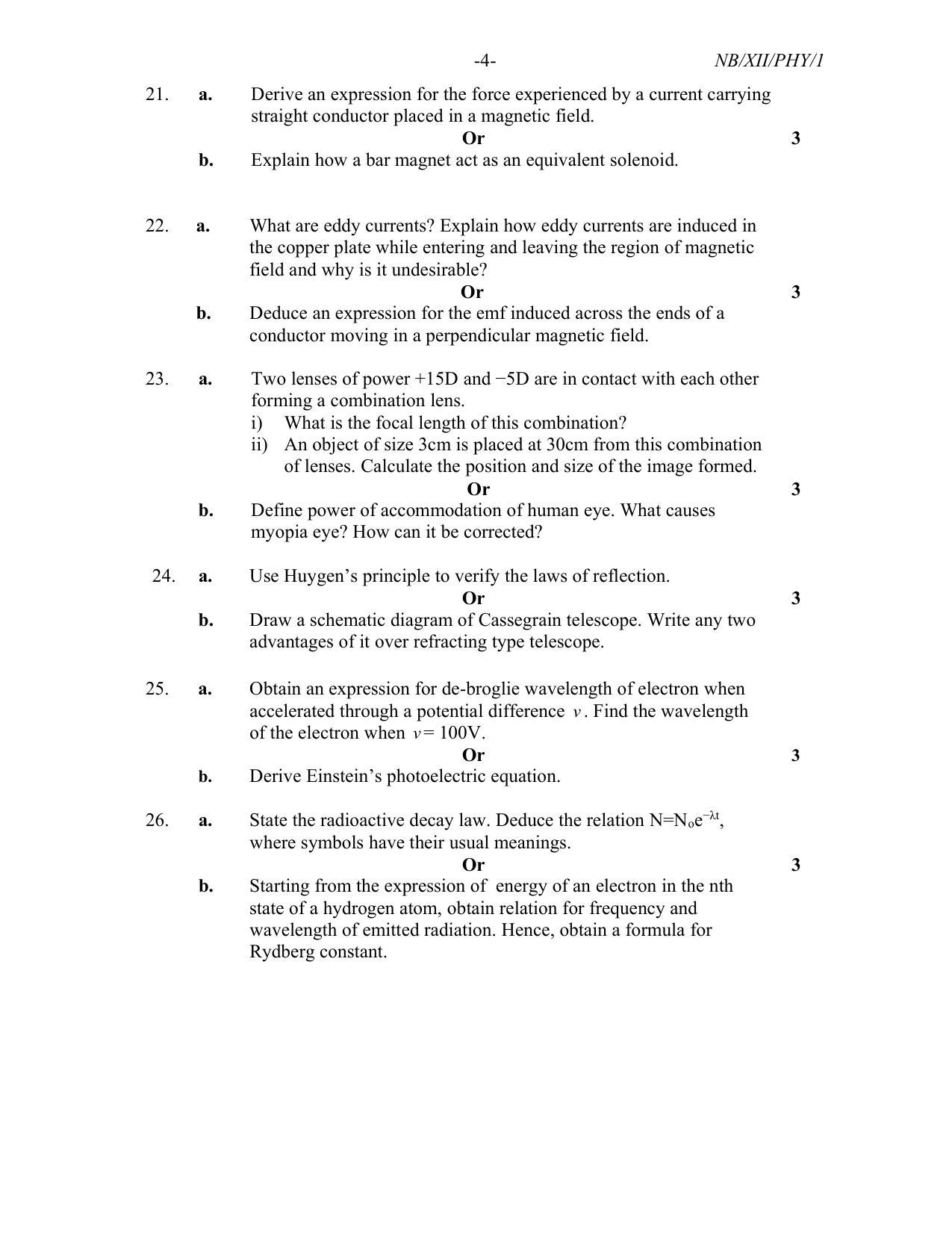 Nagaland Board Class 12 Physics 2022 Question Paper - Page 4