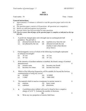 Nagaland Board Class 12 Physics 2022 Question Paper
