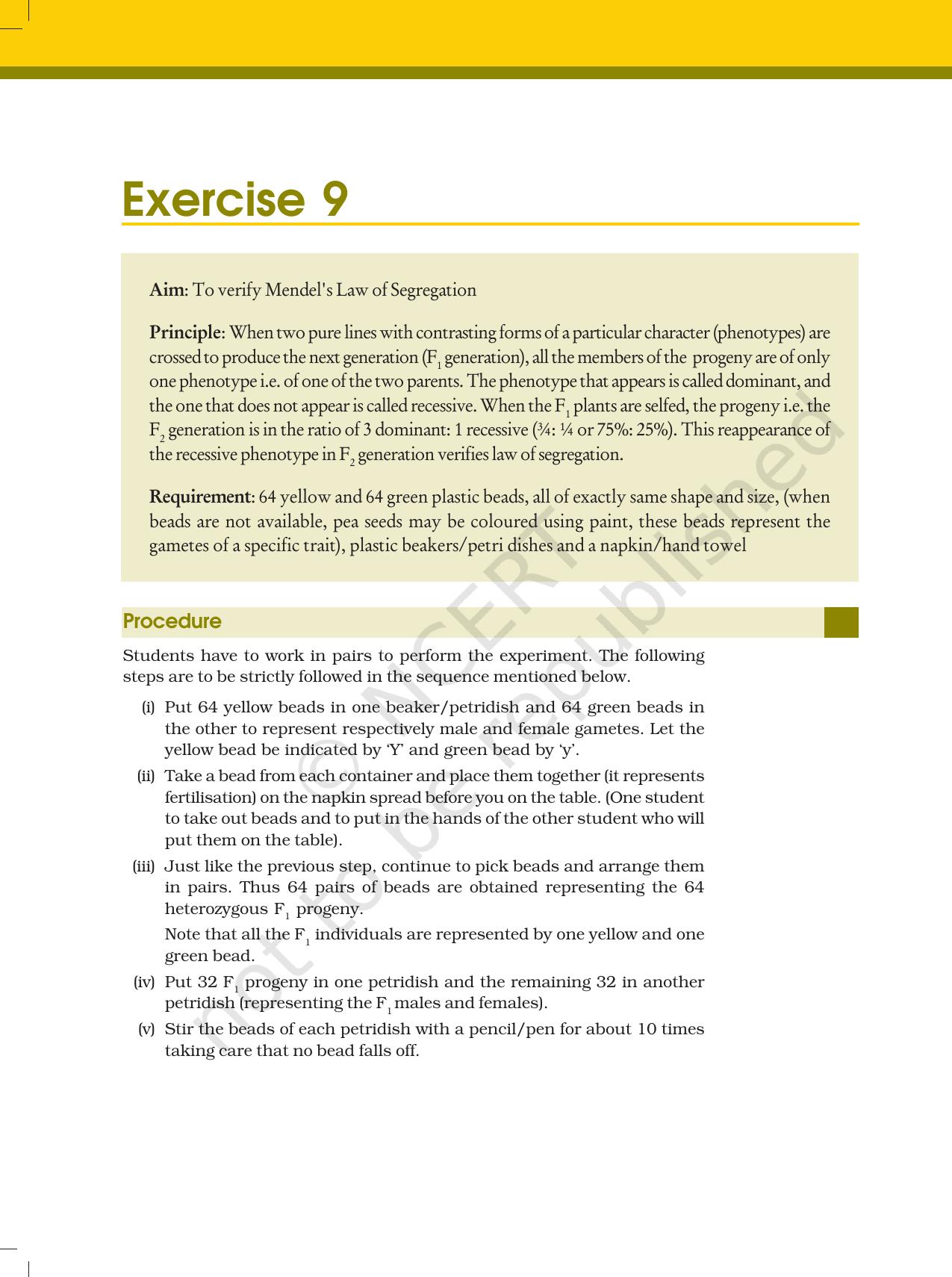 NCERT Laboratory Manuals for Class XII Biology - Exercise 8 & 9 - Page 3