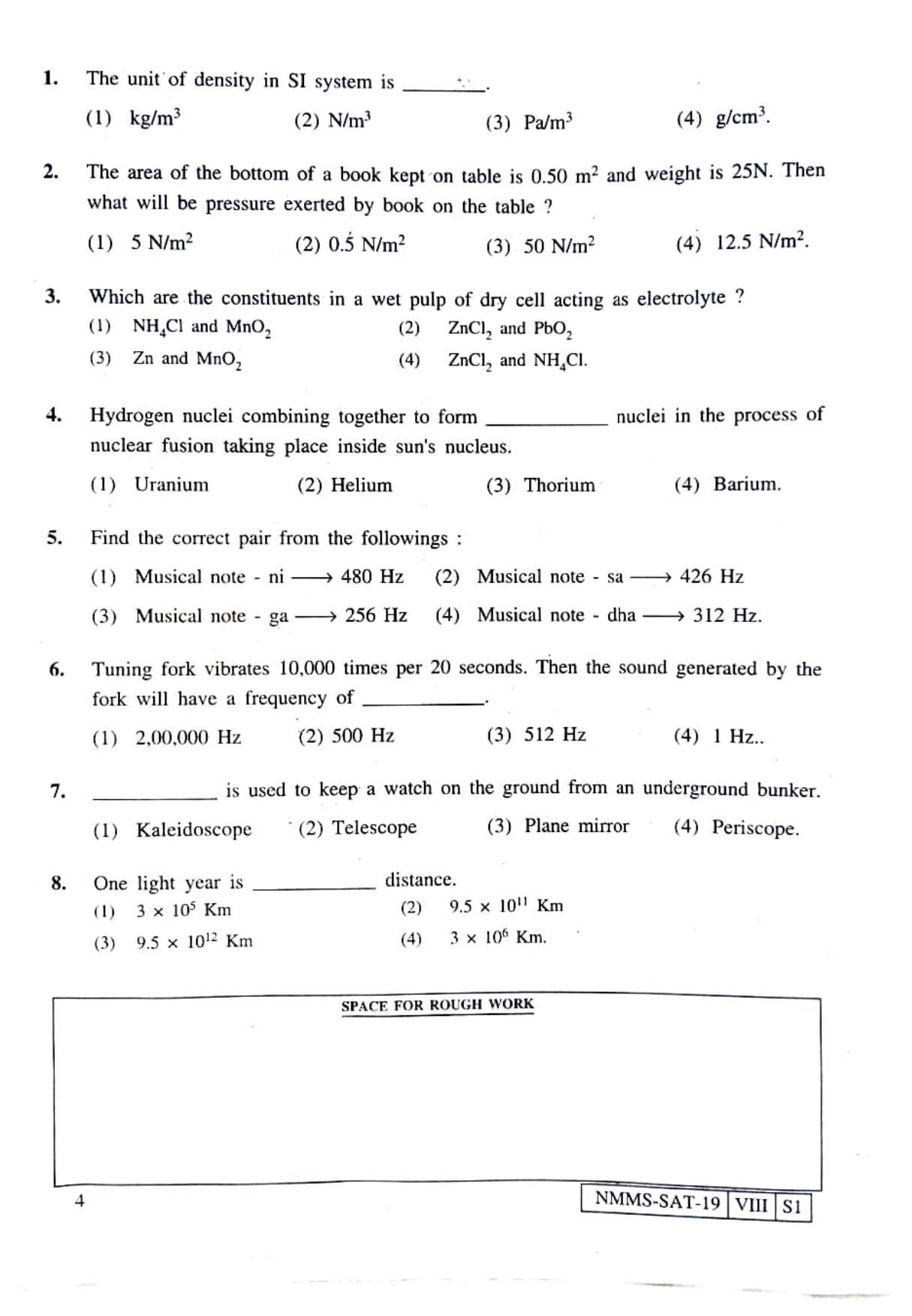 SAT ENGLISH 2019-20 Class 8 Maharashtra NMMS Question Papers - Page 4