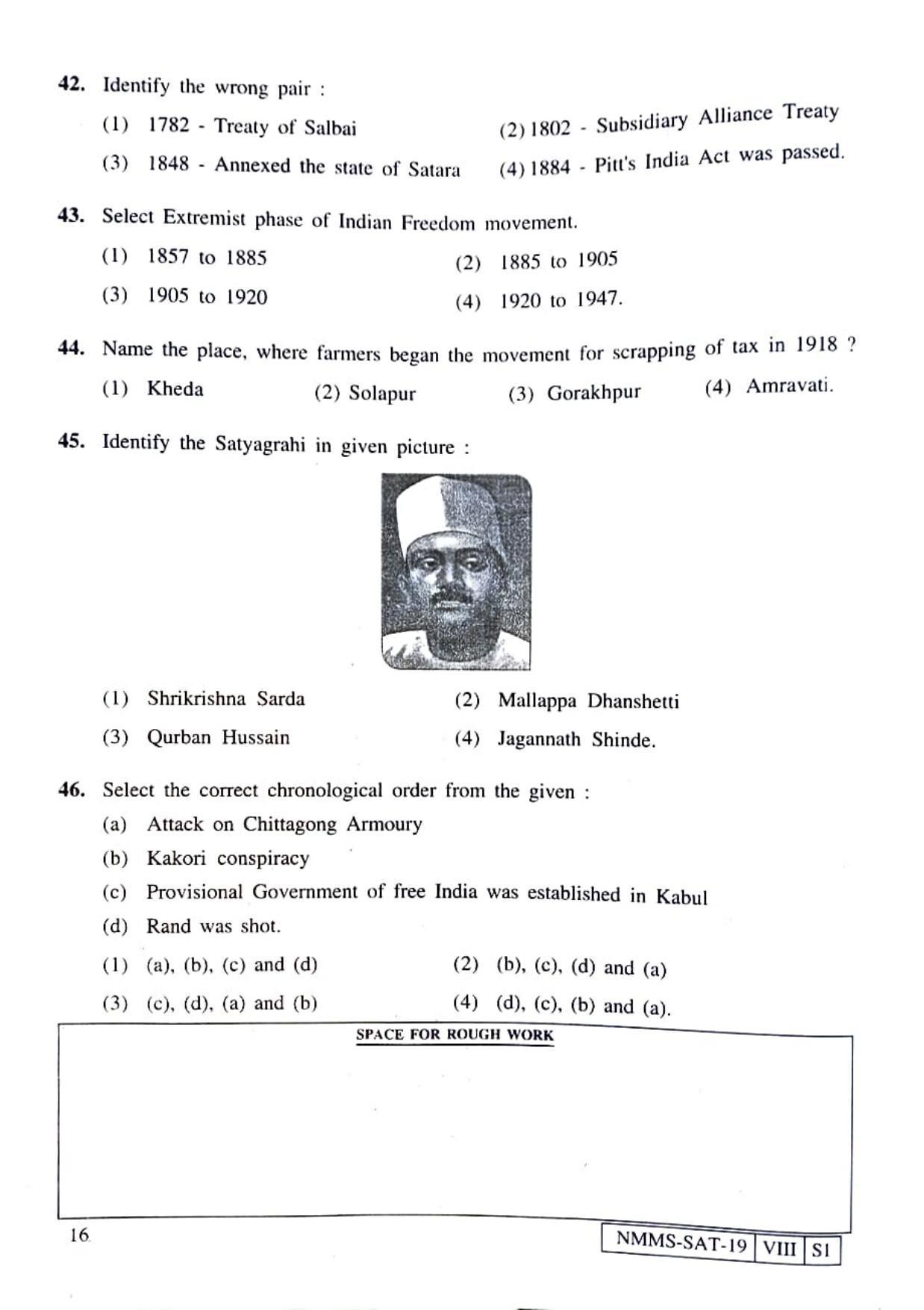 SAT ENGLISH 2019-20 Class 8 Maharashtra NMMS Question Papers - Page 16
