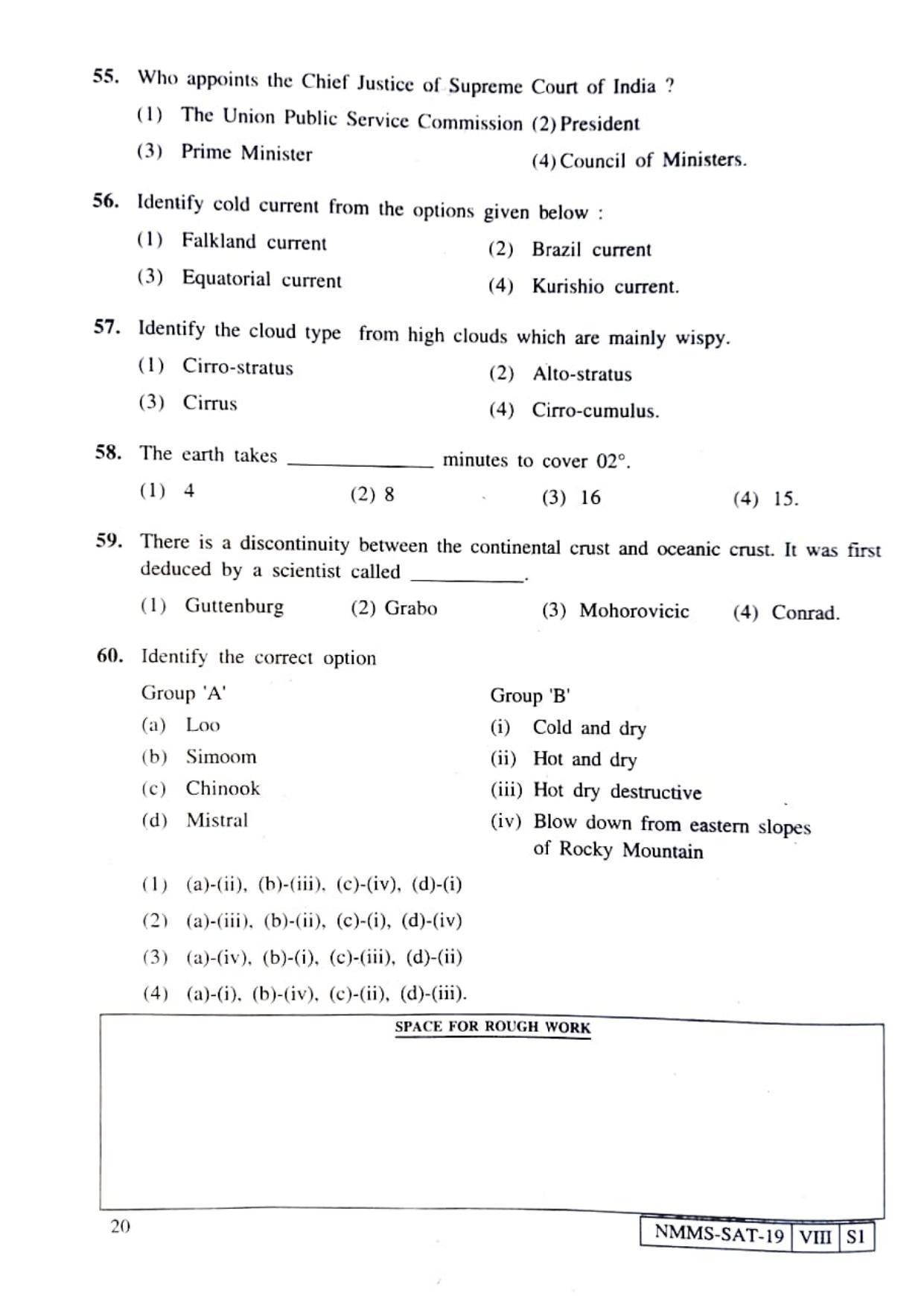 SAT ENGLISH 2019-20 Class 8 Maharashtra NMMS Question Papers - Page 20