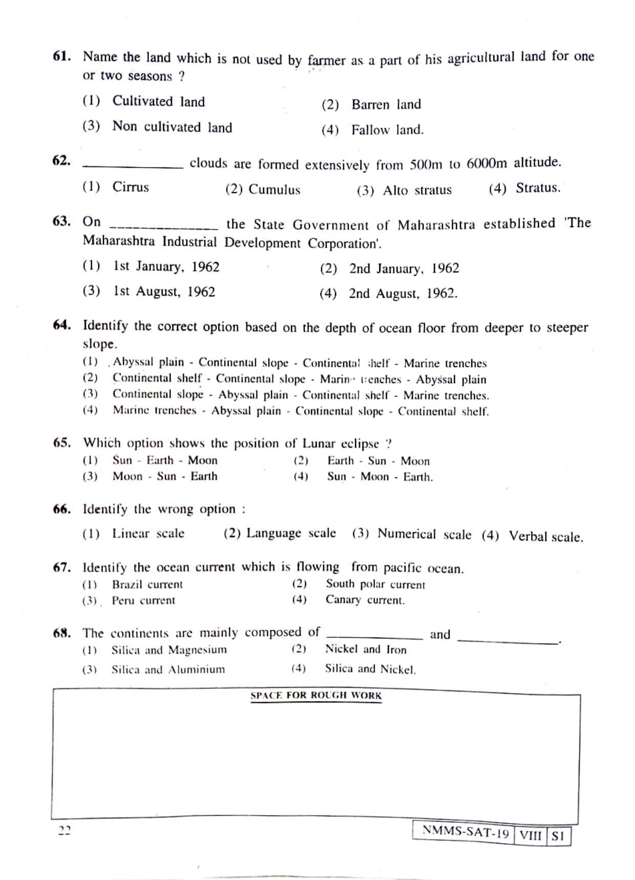 SAT ENGLISH 2019-20 Class 8 Maharashtra NMMS Question Papers - Page 22
