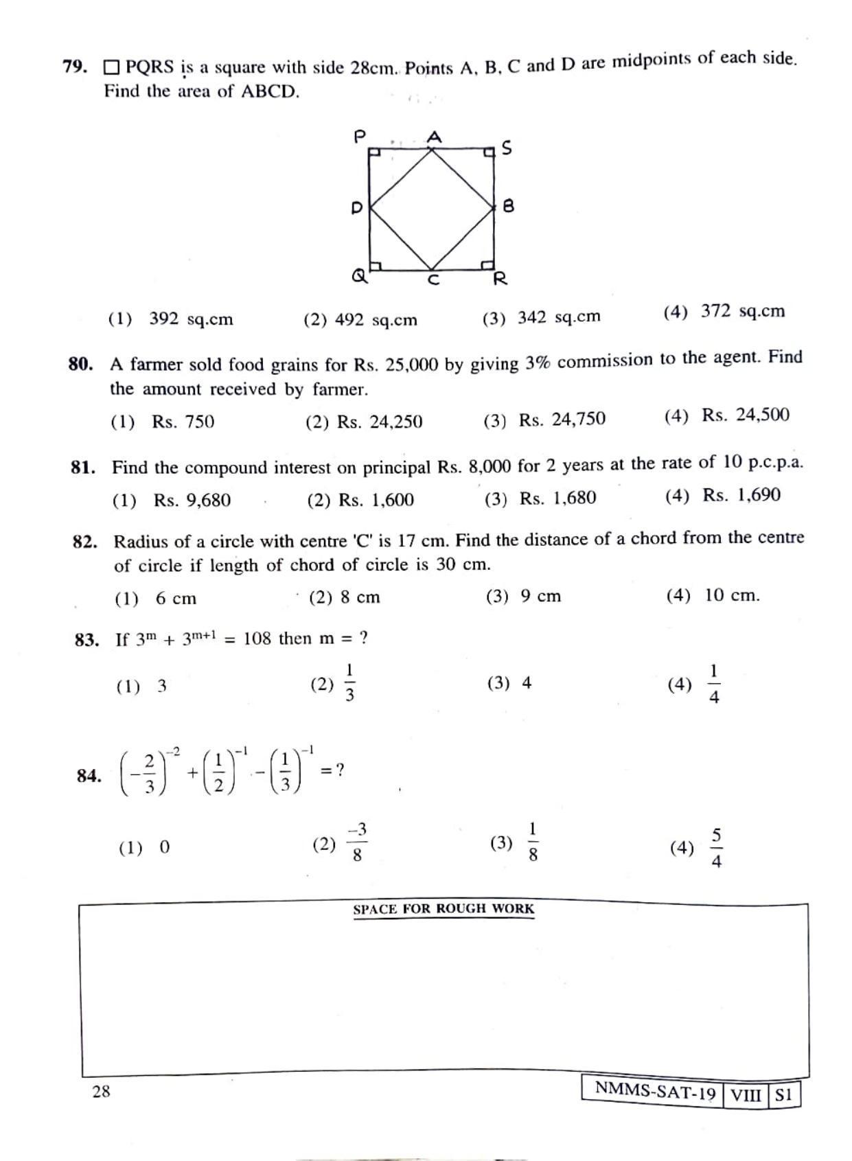SAT ENGLISH 2019-20 Class 8 Maharashtra NMMS Question Papers - Page 28