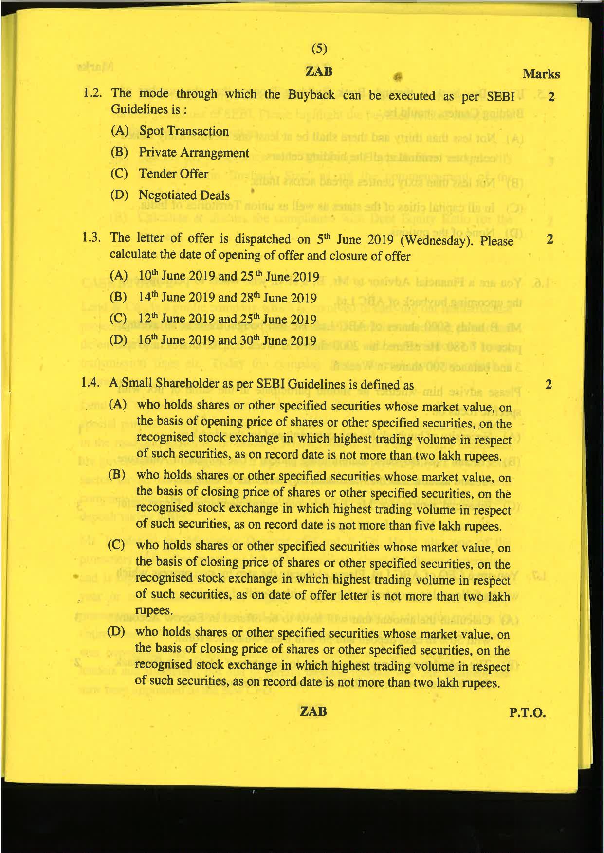 CA Final Nov 2019 Question Paper -Paper 6B – Financial Services and Capital Markets - Page 5