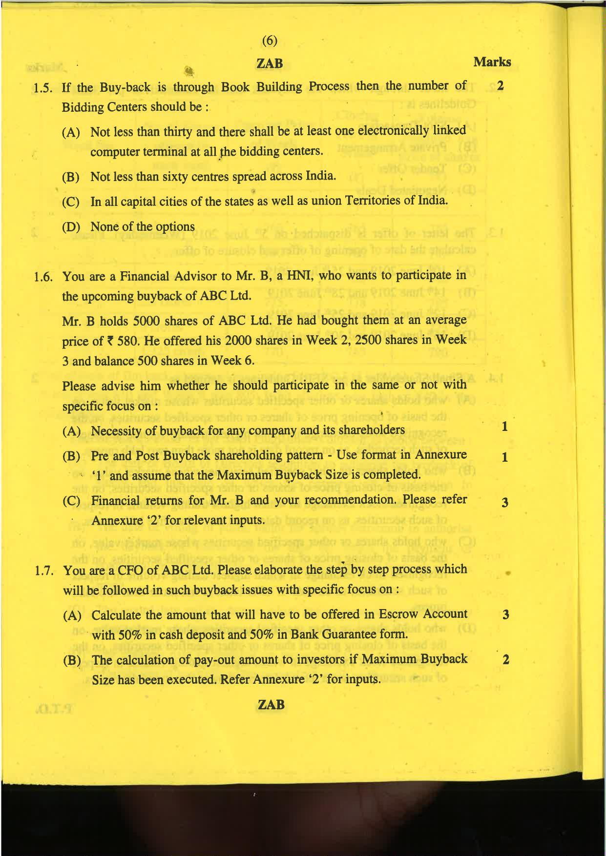 CA Final Nov 2019 Question Paper -Paper 6B – Financial Services and Capital Markets - Page 6