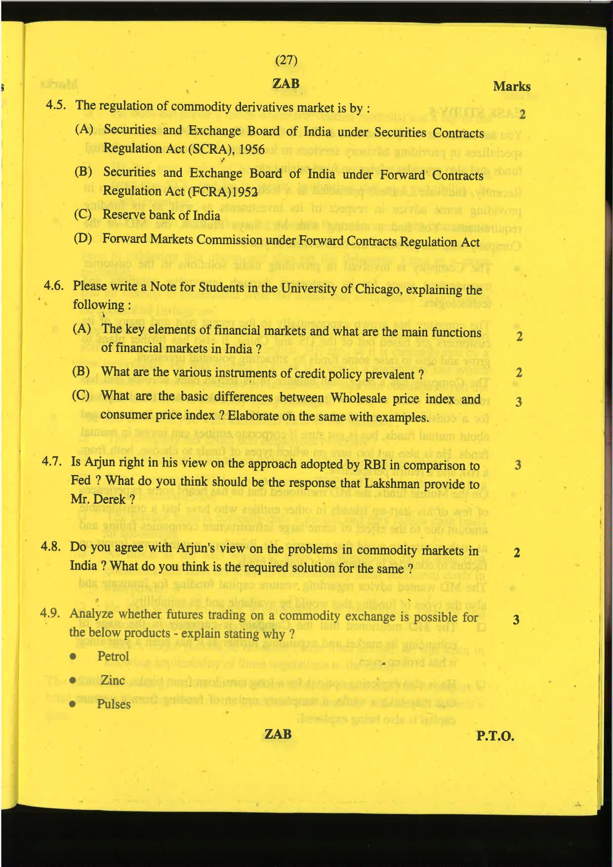 CA Final Nov 2019 Question Paper -Paper 6B – Financial Services and Capital Markets - Page 27
