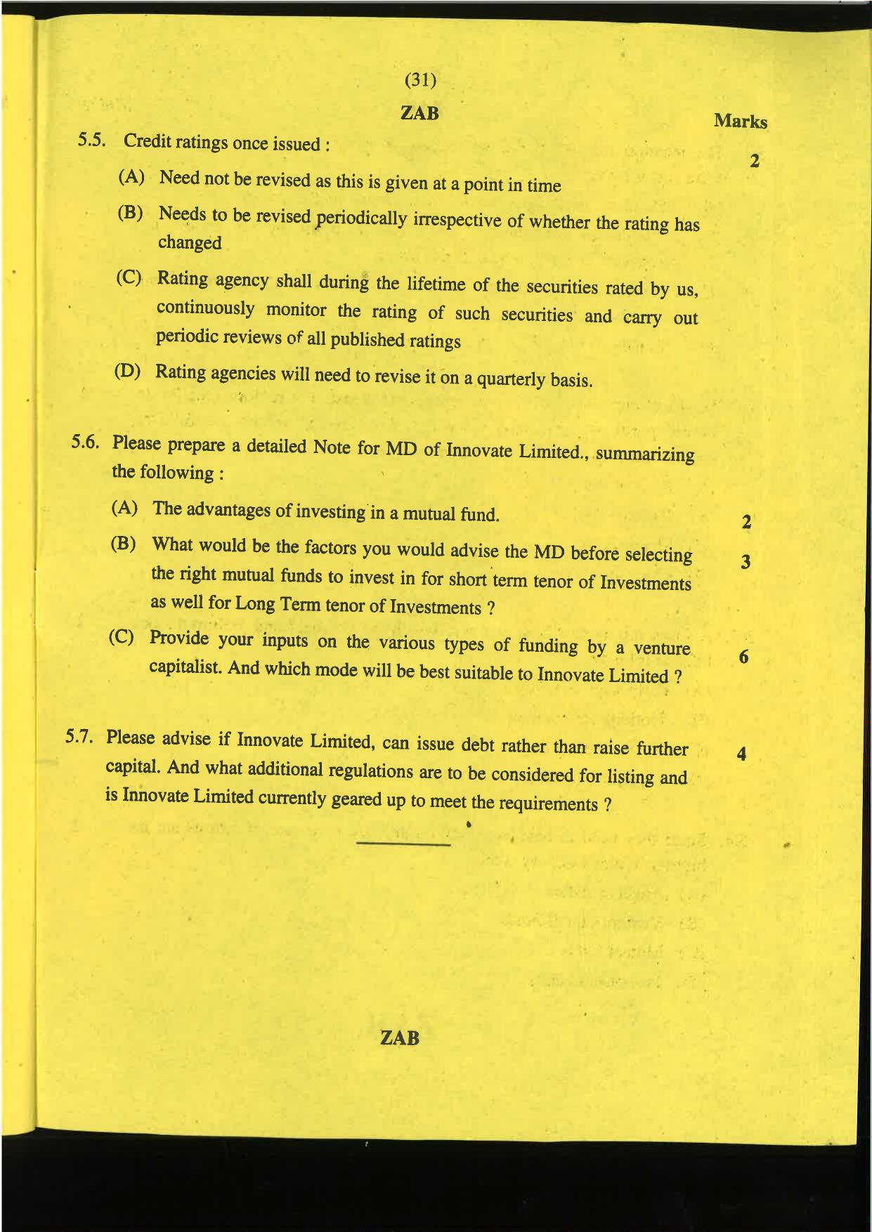 CA Final Nov 2019 Question Paper -Paper 6B – Financial Services and Capital Markets - Page 31