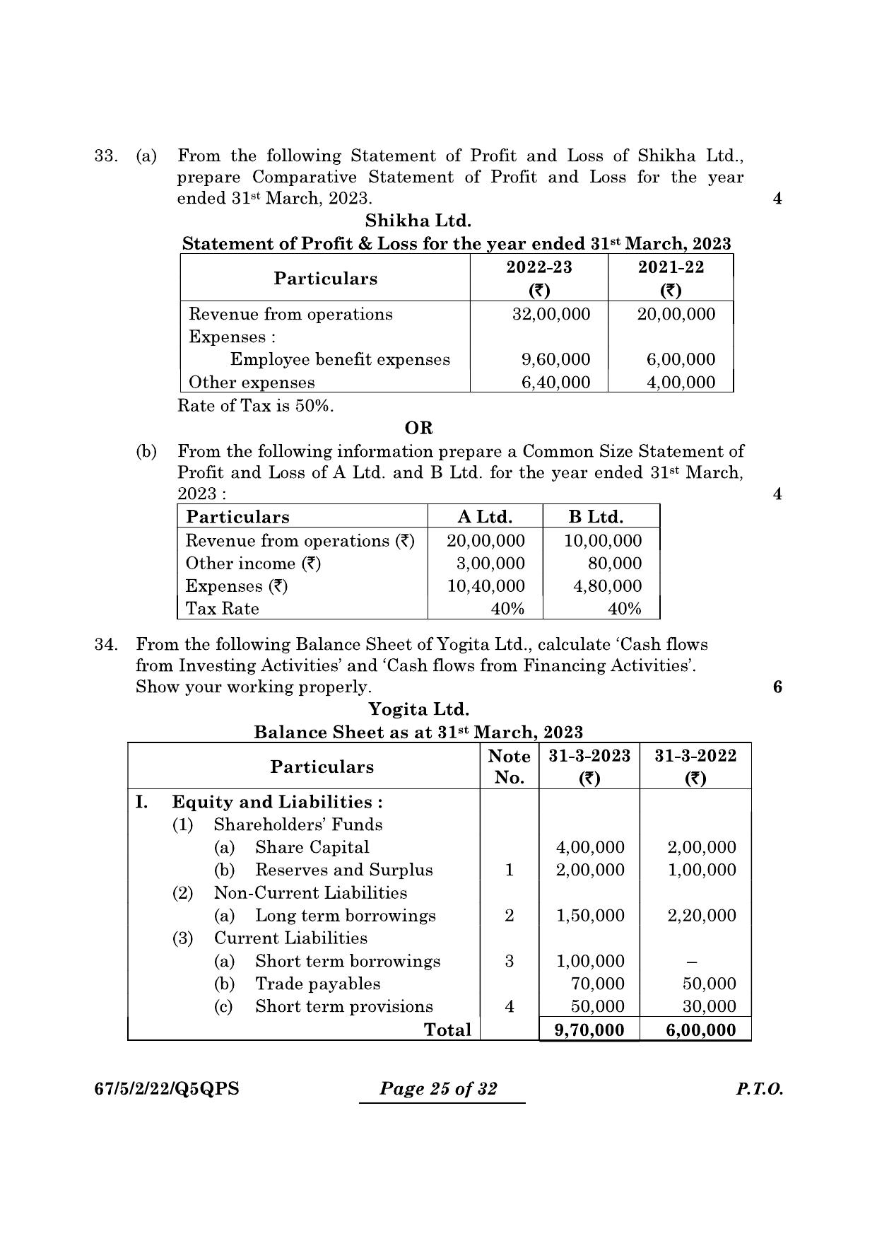 CBSE Class 12 67-5-2 Accountancy 2024 Question Paper - Page 25