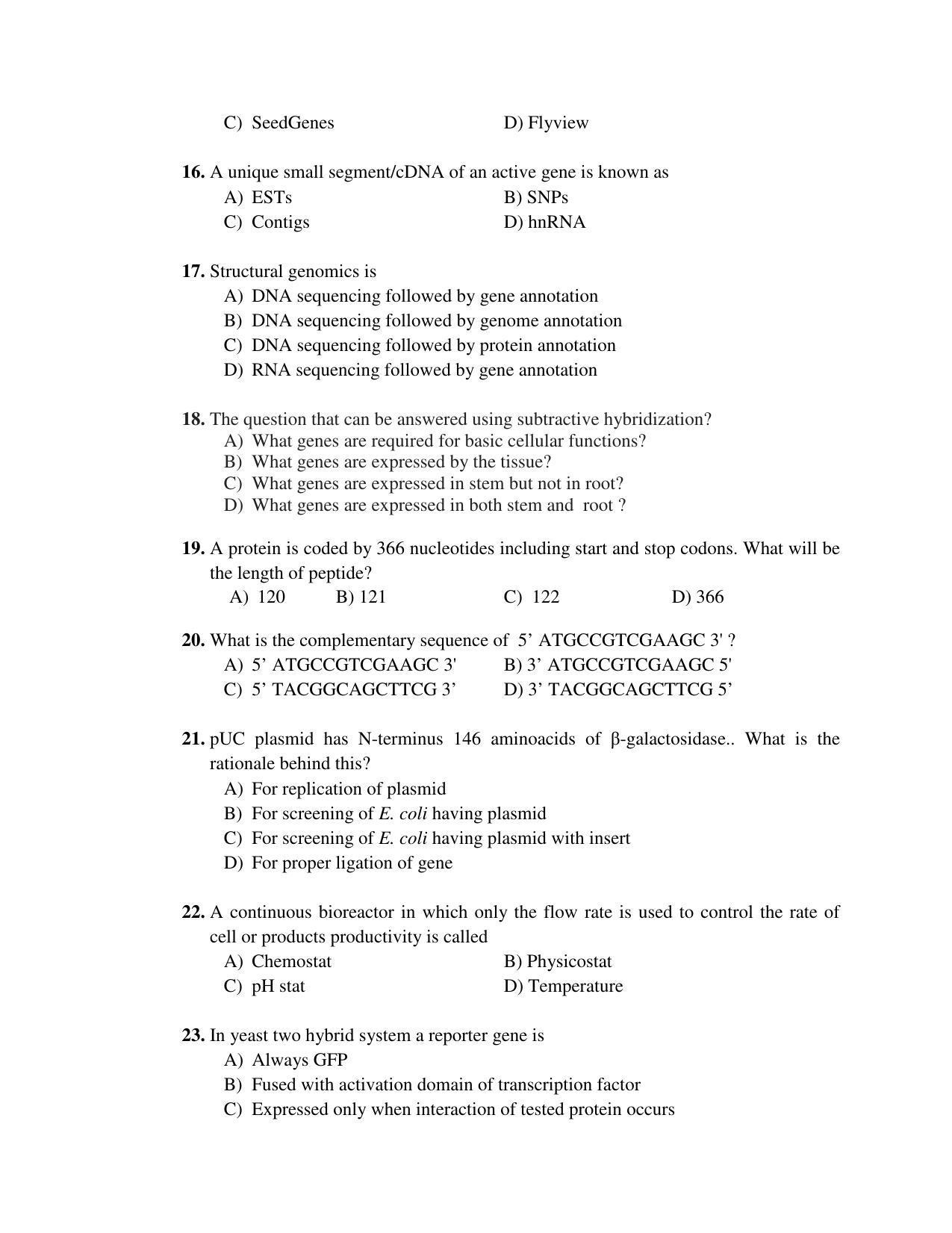 PU MPET Anthropology 2018 Question Papers - Page 20