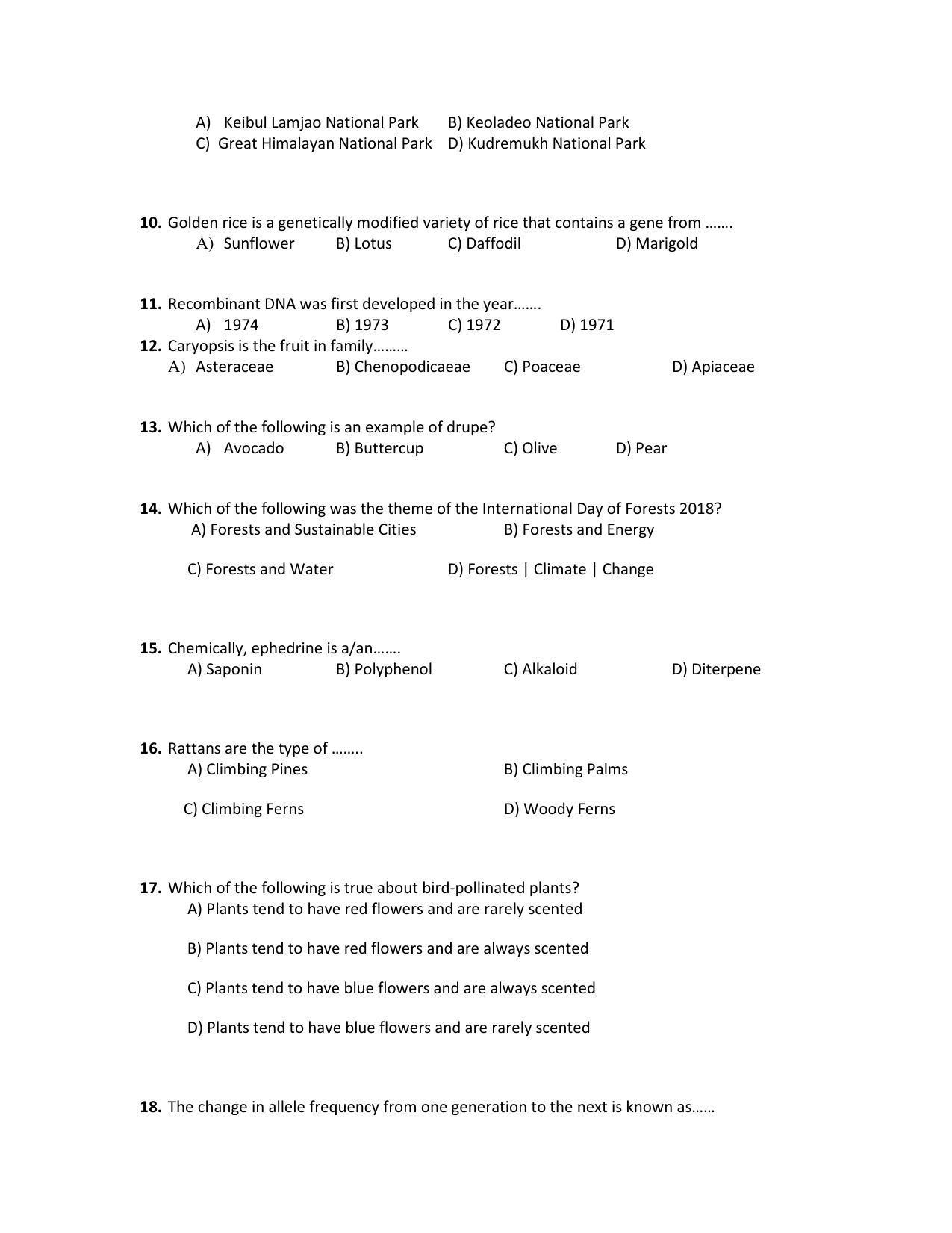 PU MPET Anthropology 2018 Question Papers - Page 26