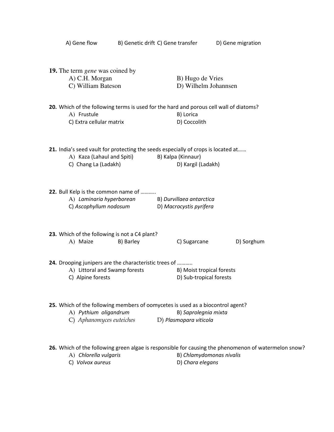 PU MPET Anthropology 2018 Question Papers - Page 27