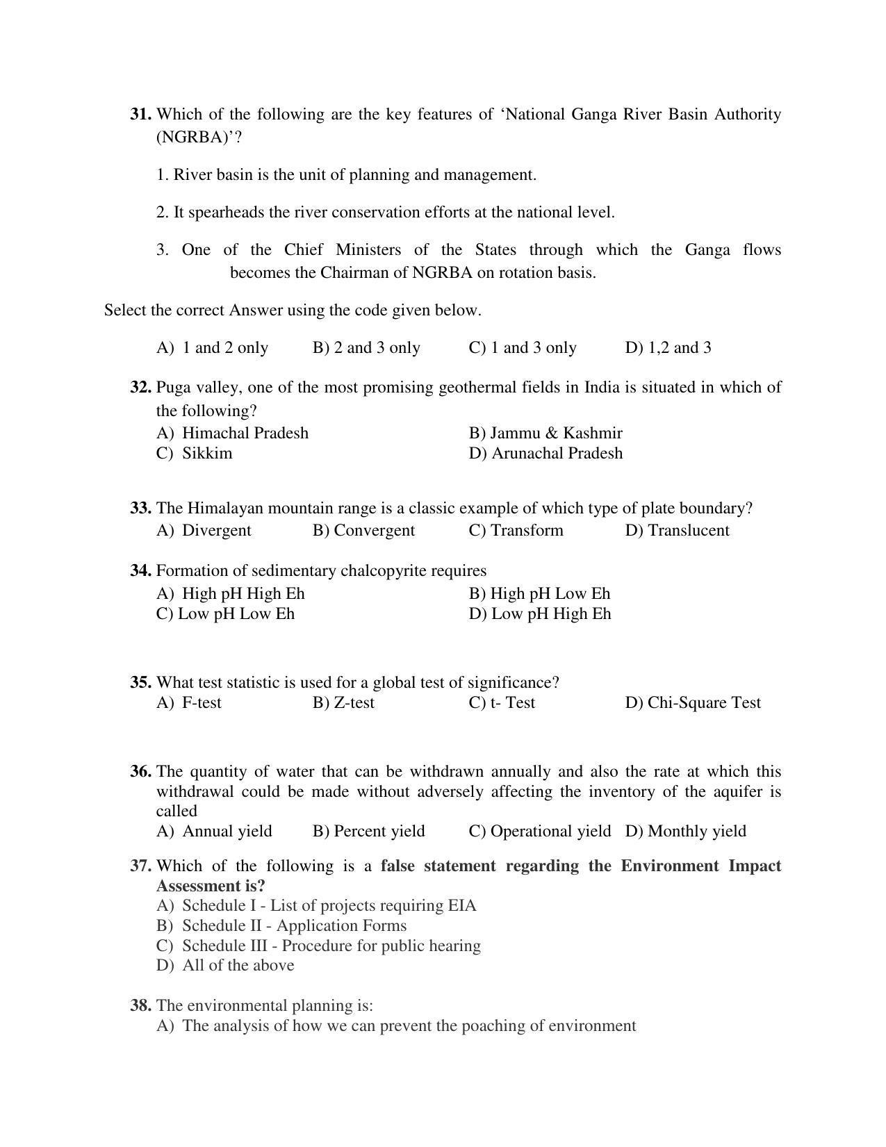 PU MPET Anthropology 2018 Question Papers - Page 42