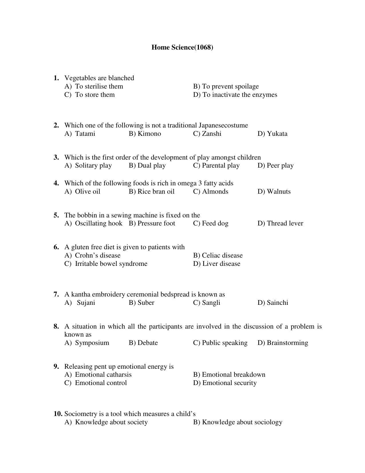 PU MPET Anthropology 2018 Question Papers - Page 50