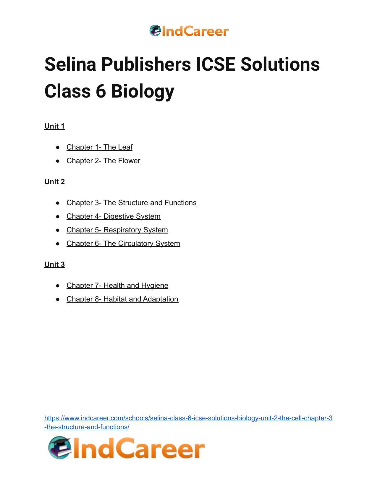 Selina Class 6 ICSE Solutions Biology (Unit 2) - The Cell: Chapter 3- The Structure and Functions - Page 9