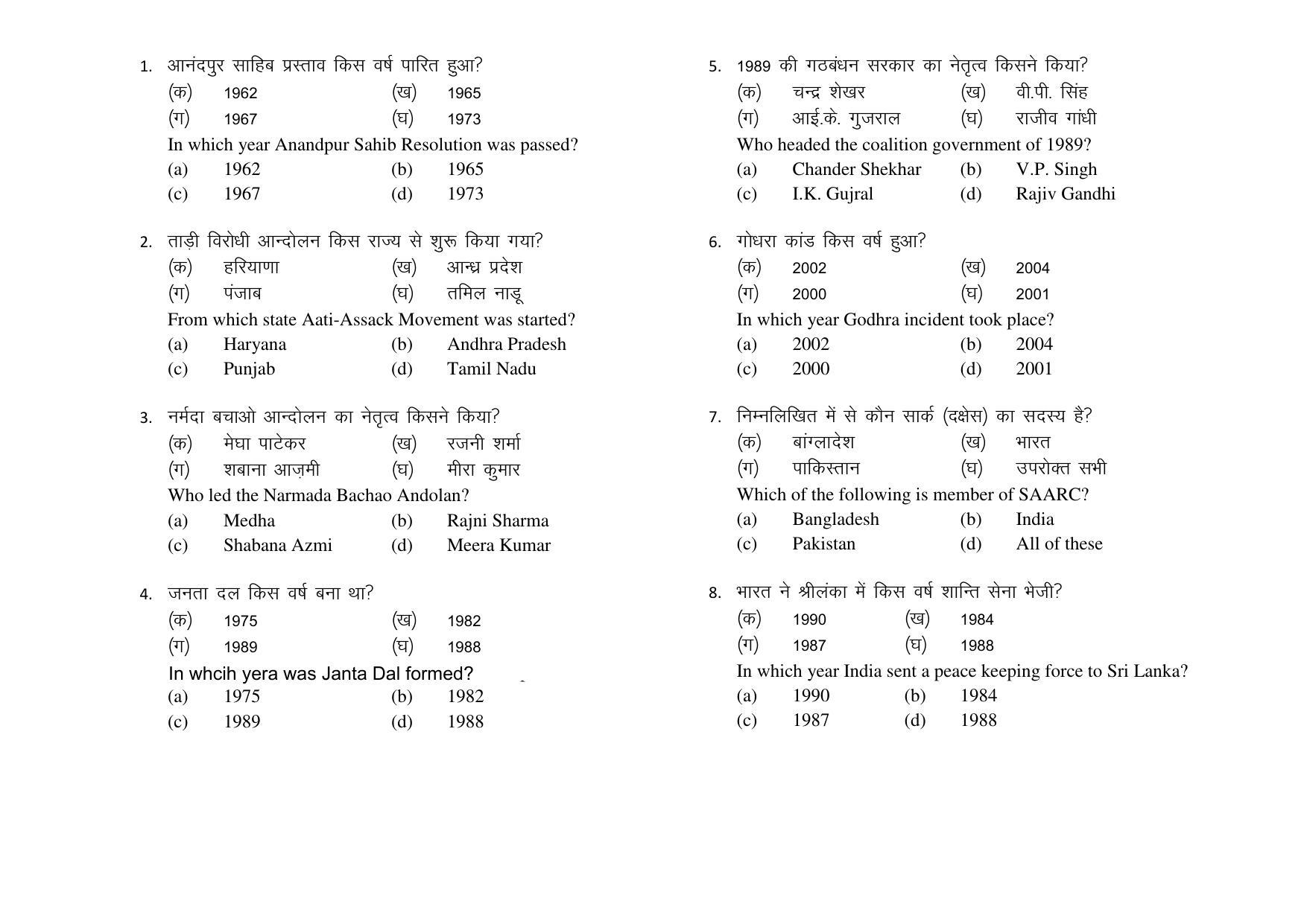 HP Board Class 12 Political Science Model Paper - Page 2