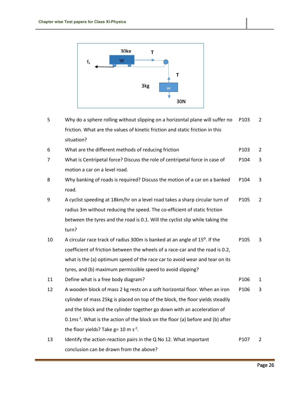CBSE Worksheets for Class 11 Physics Laws of Motion Assignment 3 - Page 2