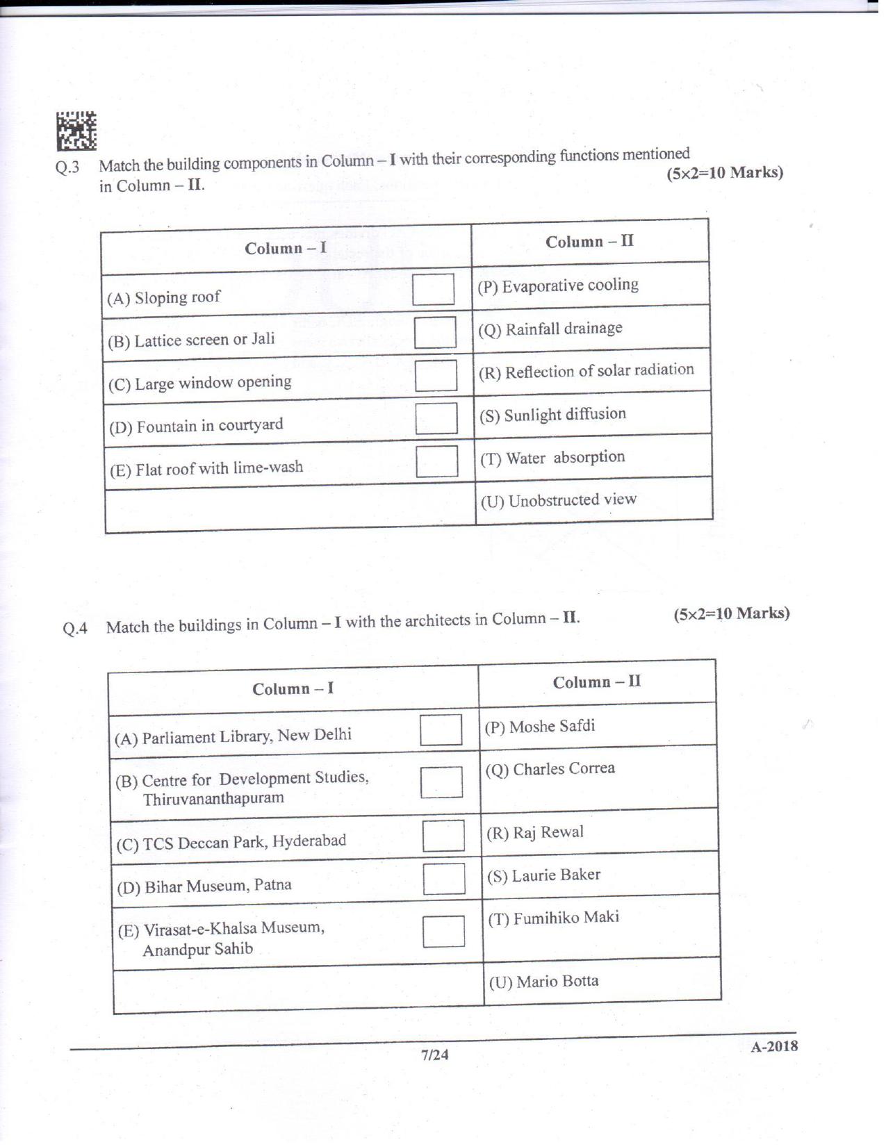JEE Advanced AAT 2018 Question Paper - Page 7
