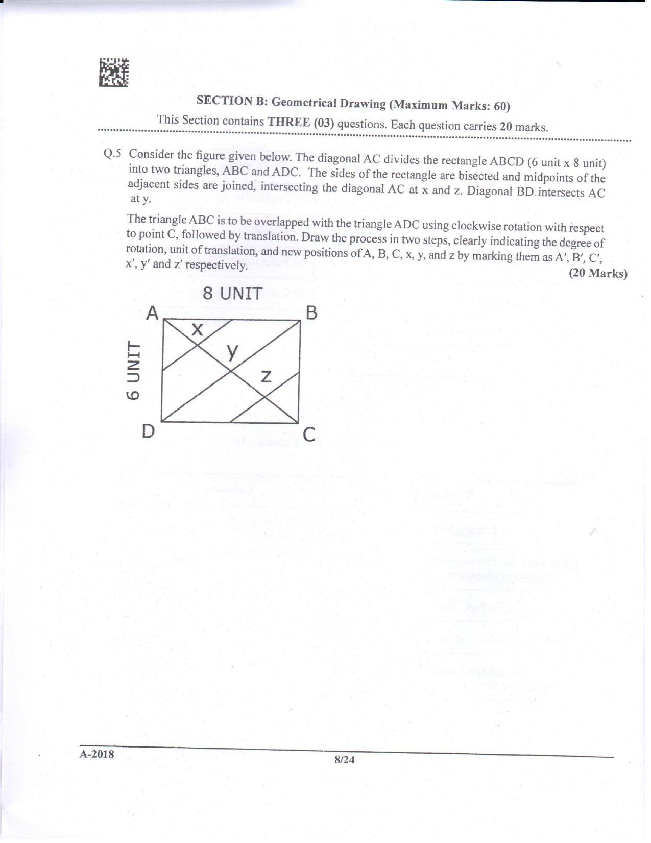 JEE Advanced AAT 2018 Question Paper - Page 8