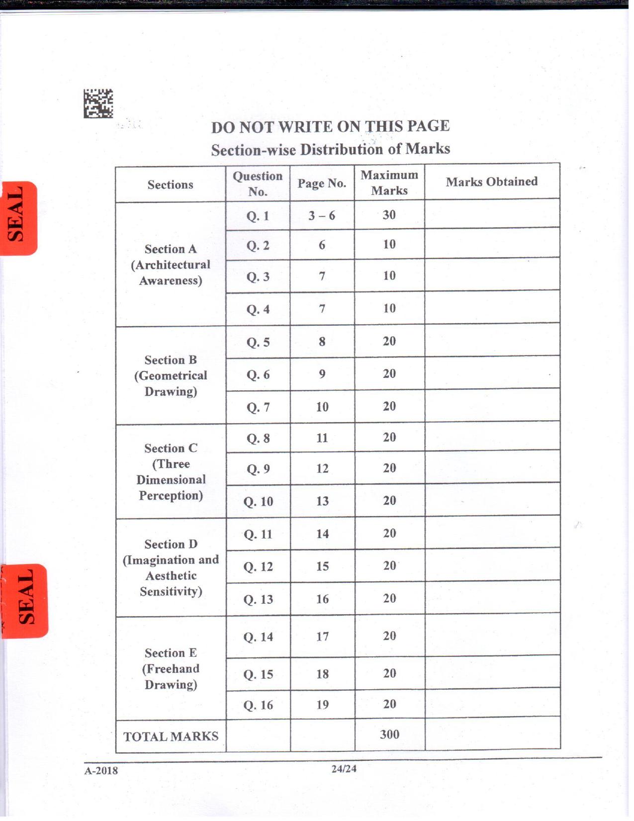 JEE Advanced AAT 2018 Question Paper - Page 24