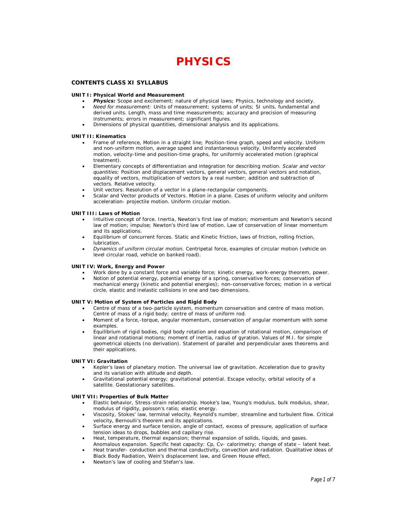 RUHS BPT Syllabus - Page 1