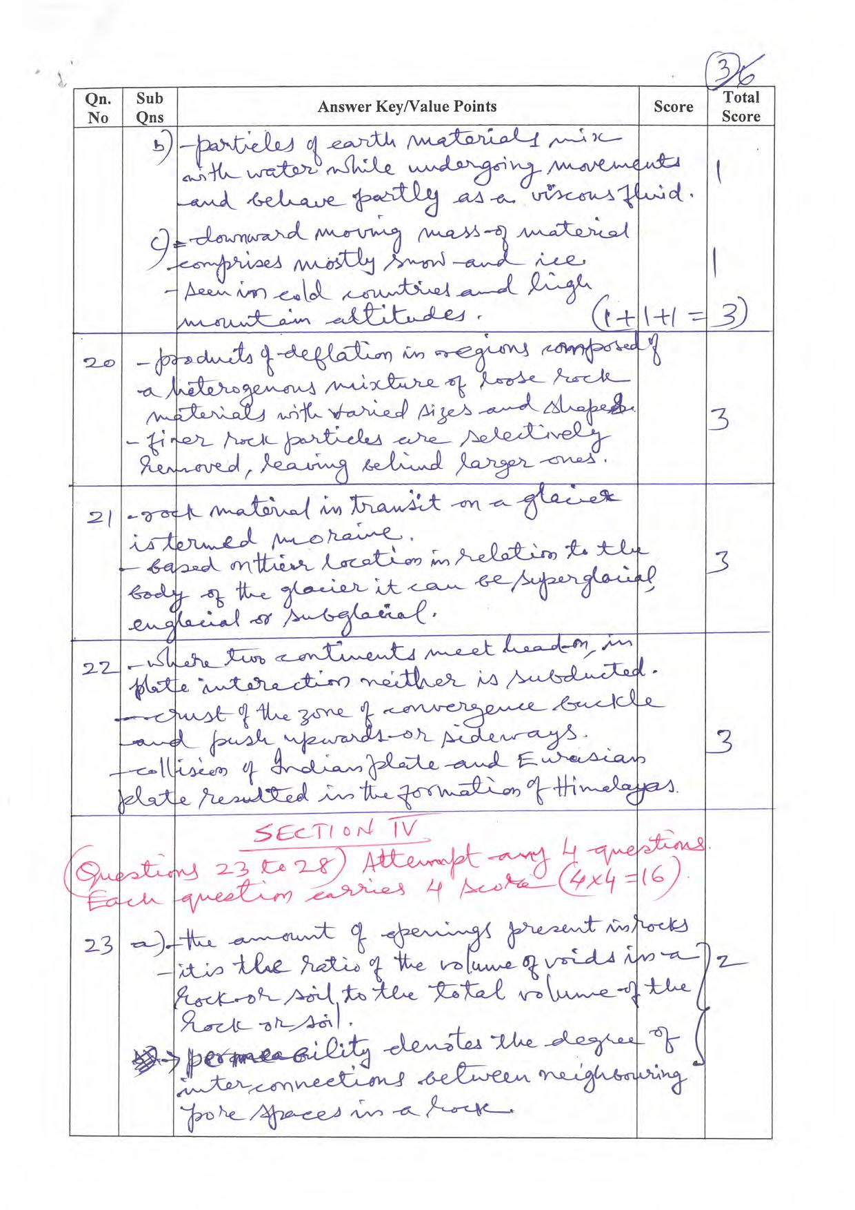Kerala Plus One 2022 Geology Answer Key - Page 3