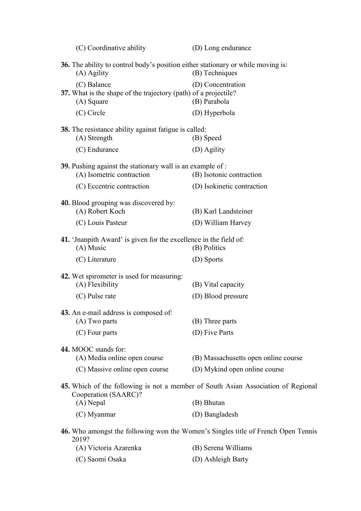 PU CET PG 2021 Question Paper - Page 4