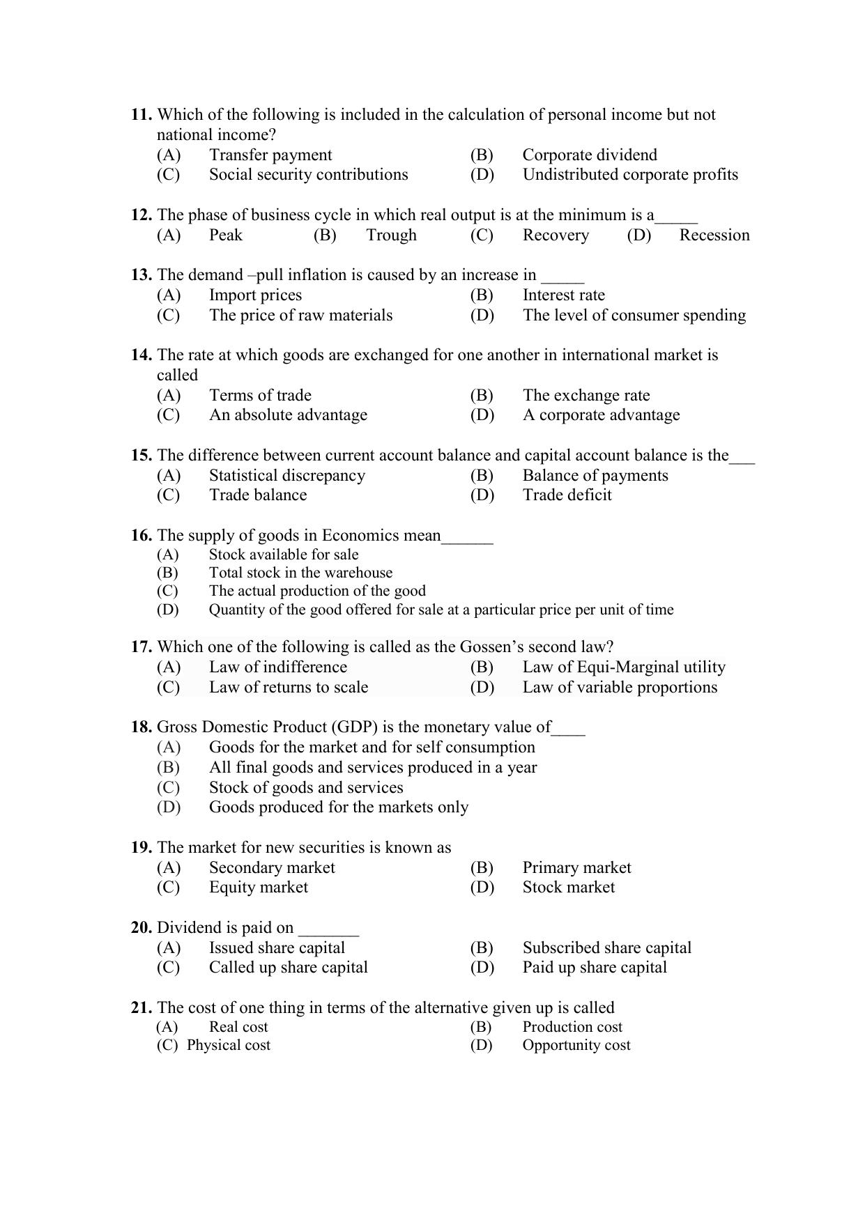 PU CET PG 2021 Question Paper - Page 46