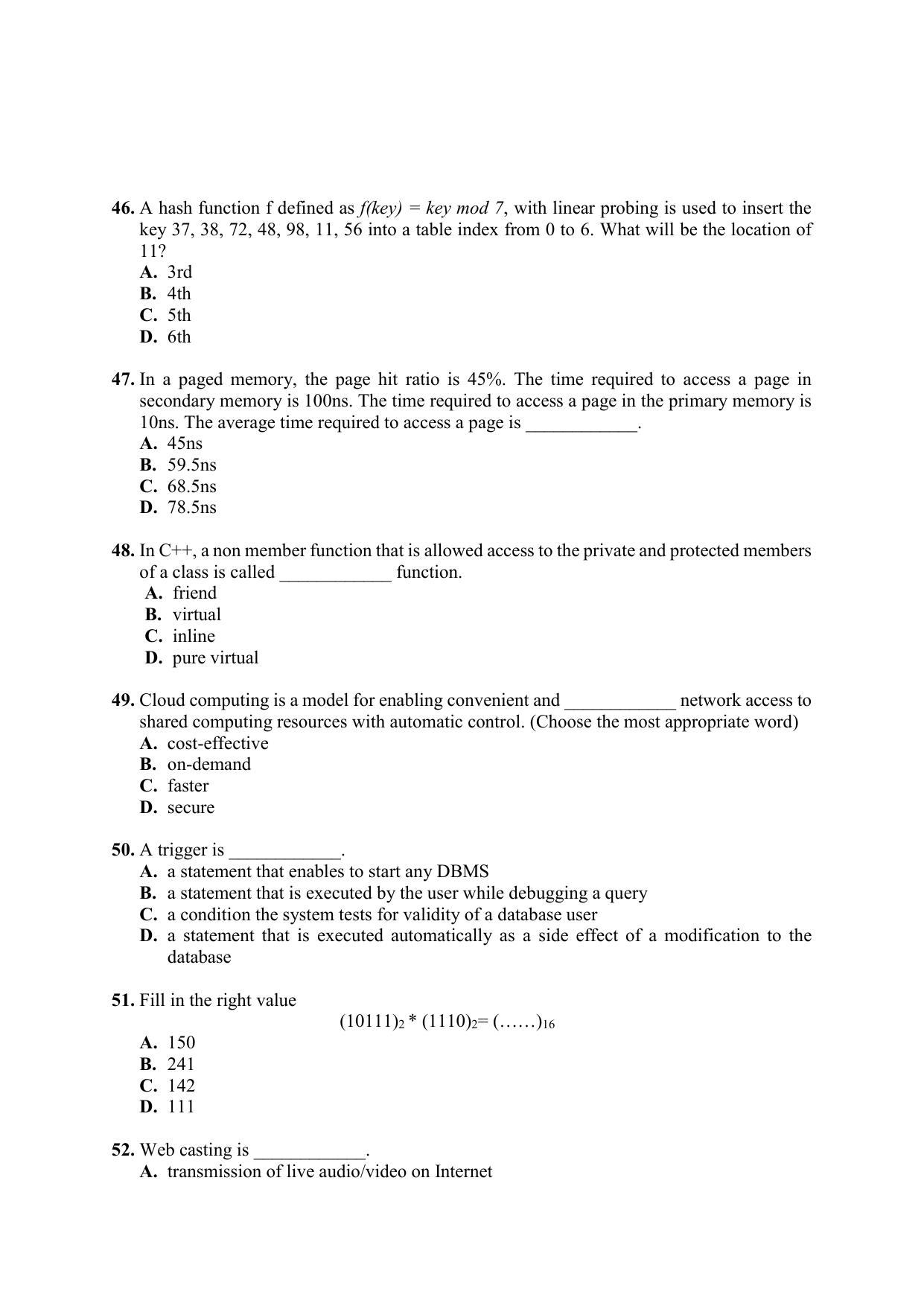 PU CET PG 2021 Question Paper - Page 59