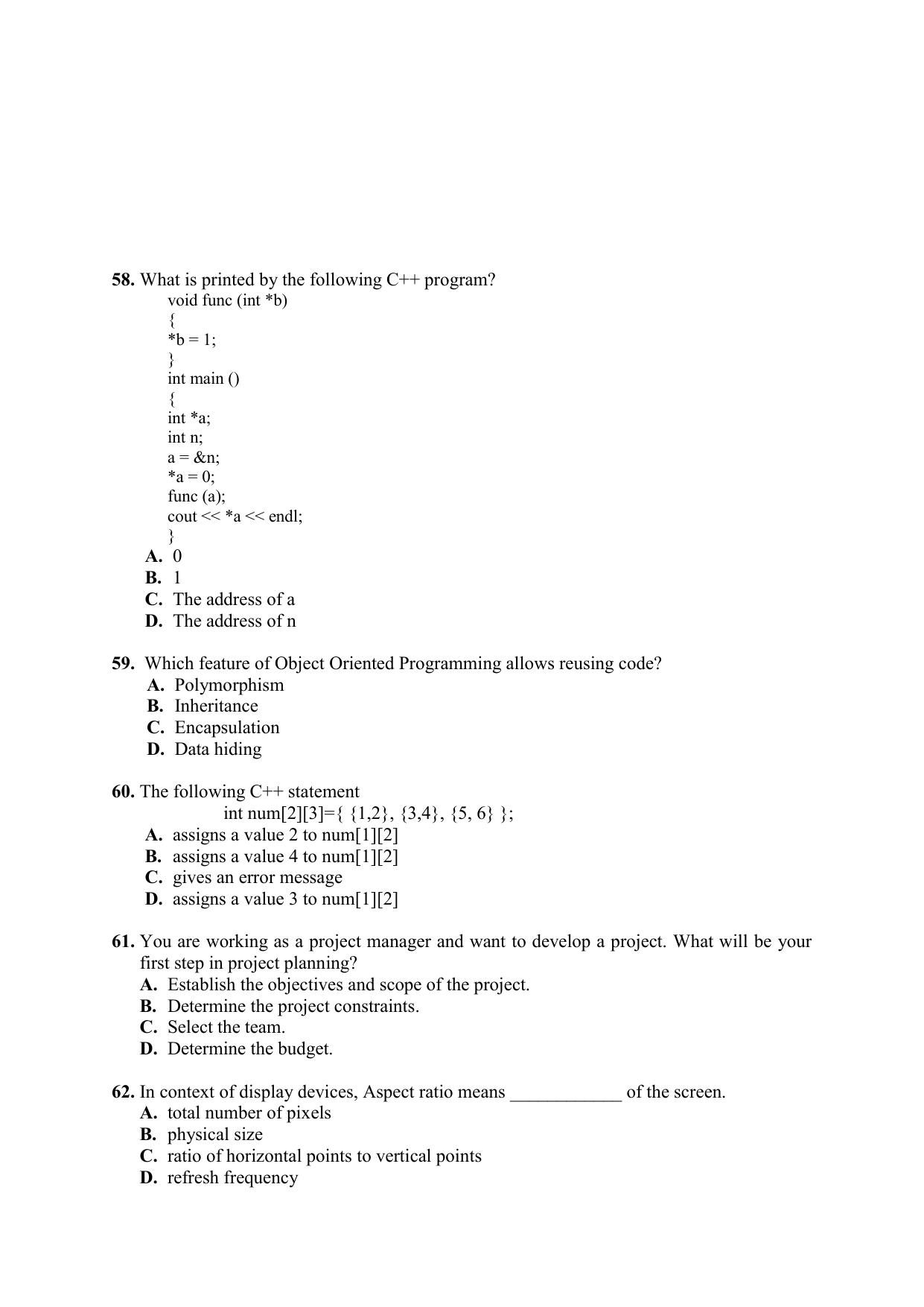 PU CET PG 2021 Question Paper - Page 61