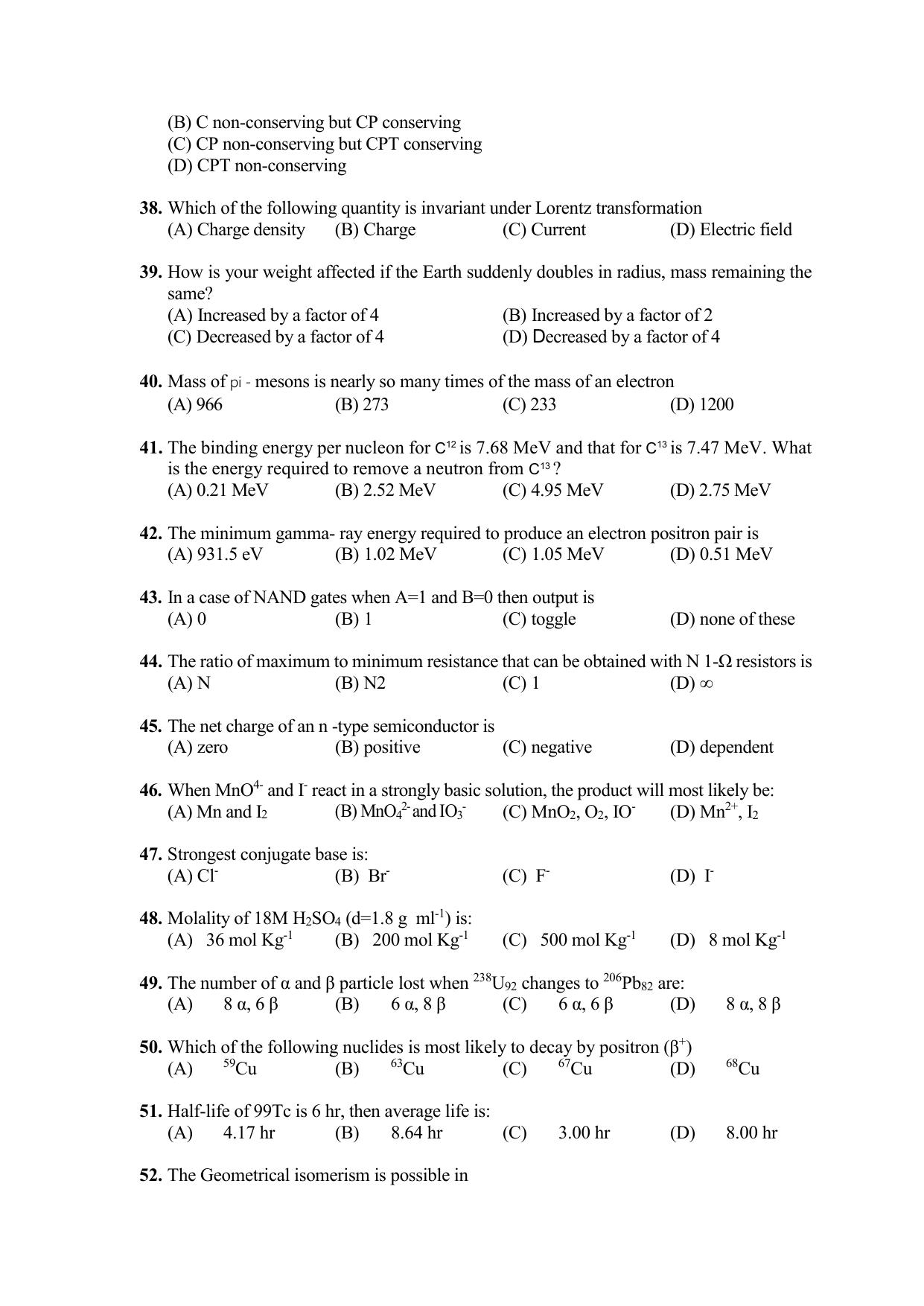 PU CET PG 2021 Question Paper - Page 99