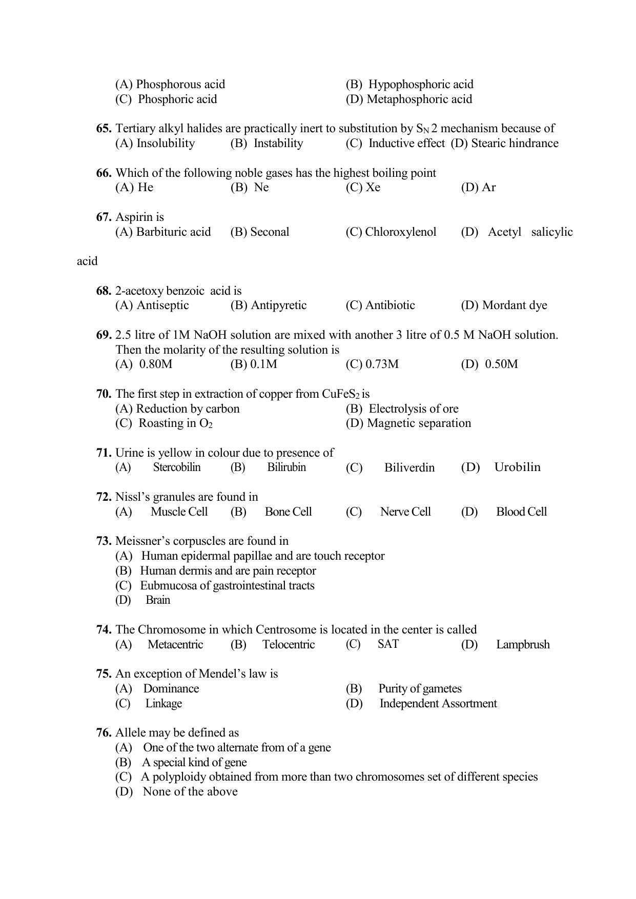 PU CET PG 2021 Question Paper - Page 101