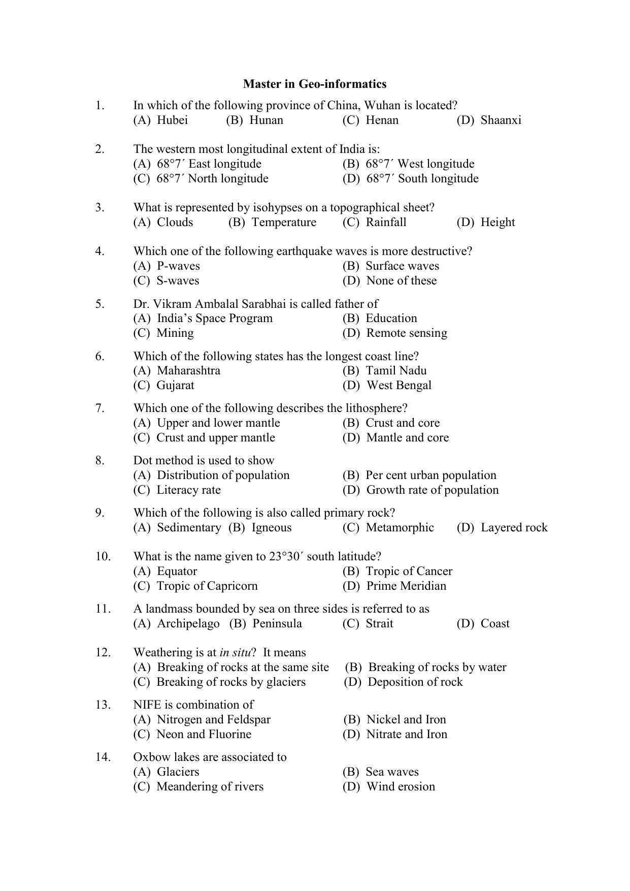 PU CET PG 2021 Question Paper - Page 106
