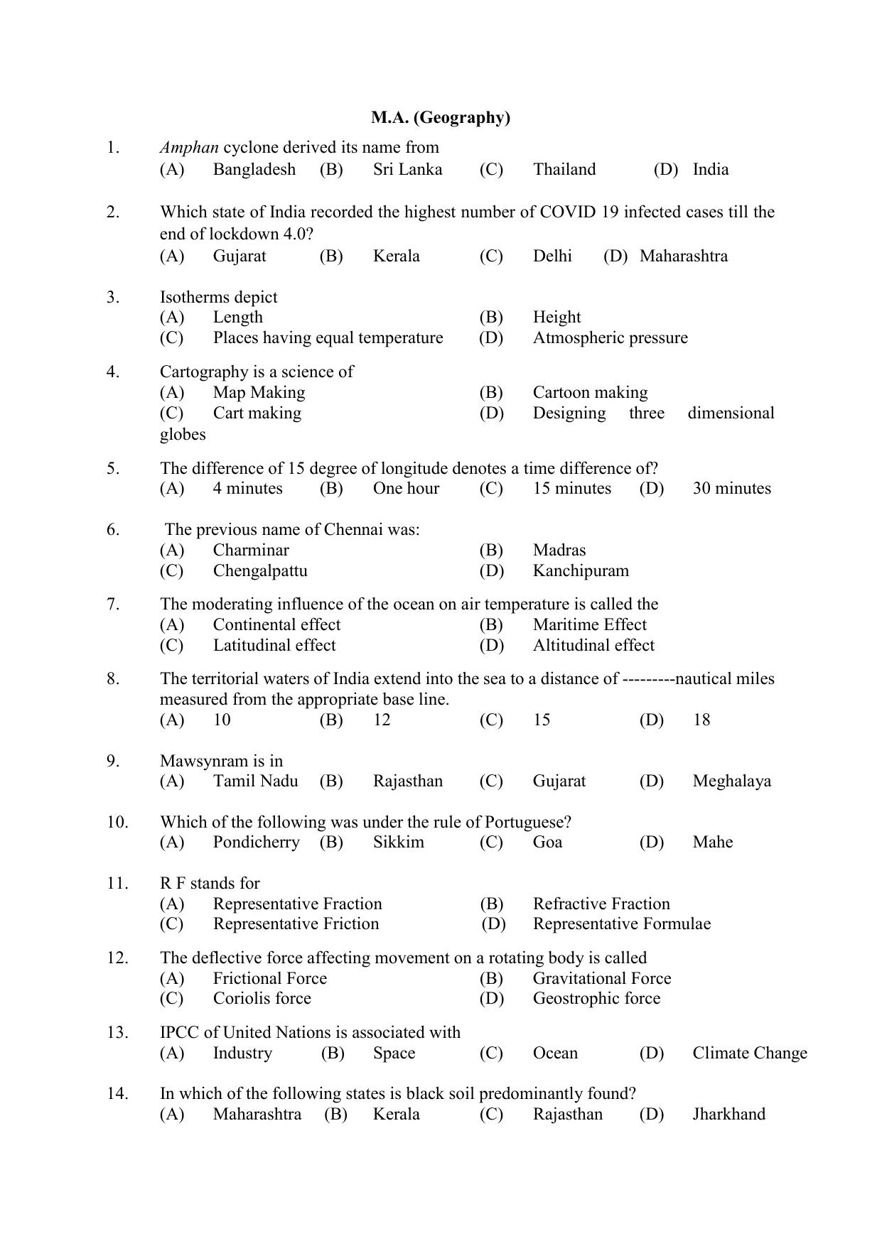 PU CET PG 2021 Question Paper - Page 112