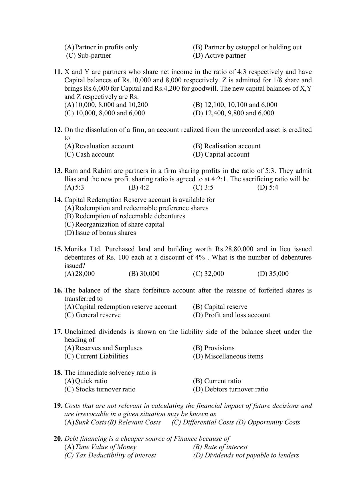 PU CET PG 2021 Question Paper - Page 182