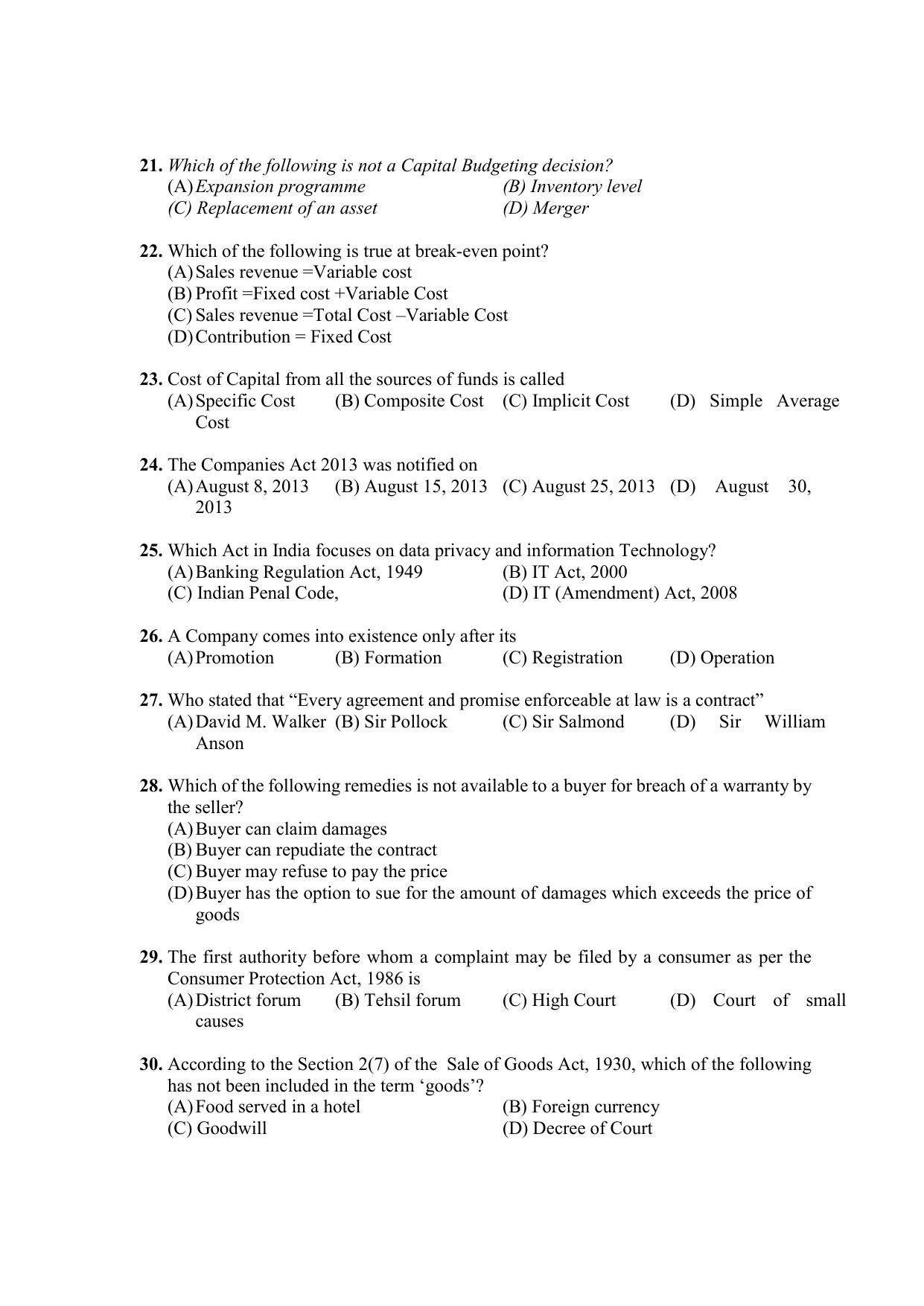 PU CET PG 2021 Question Paper - Page 183