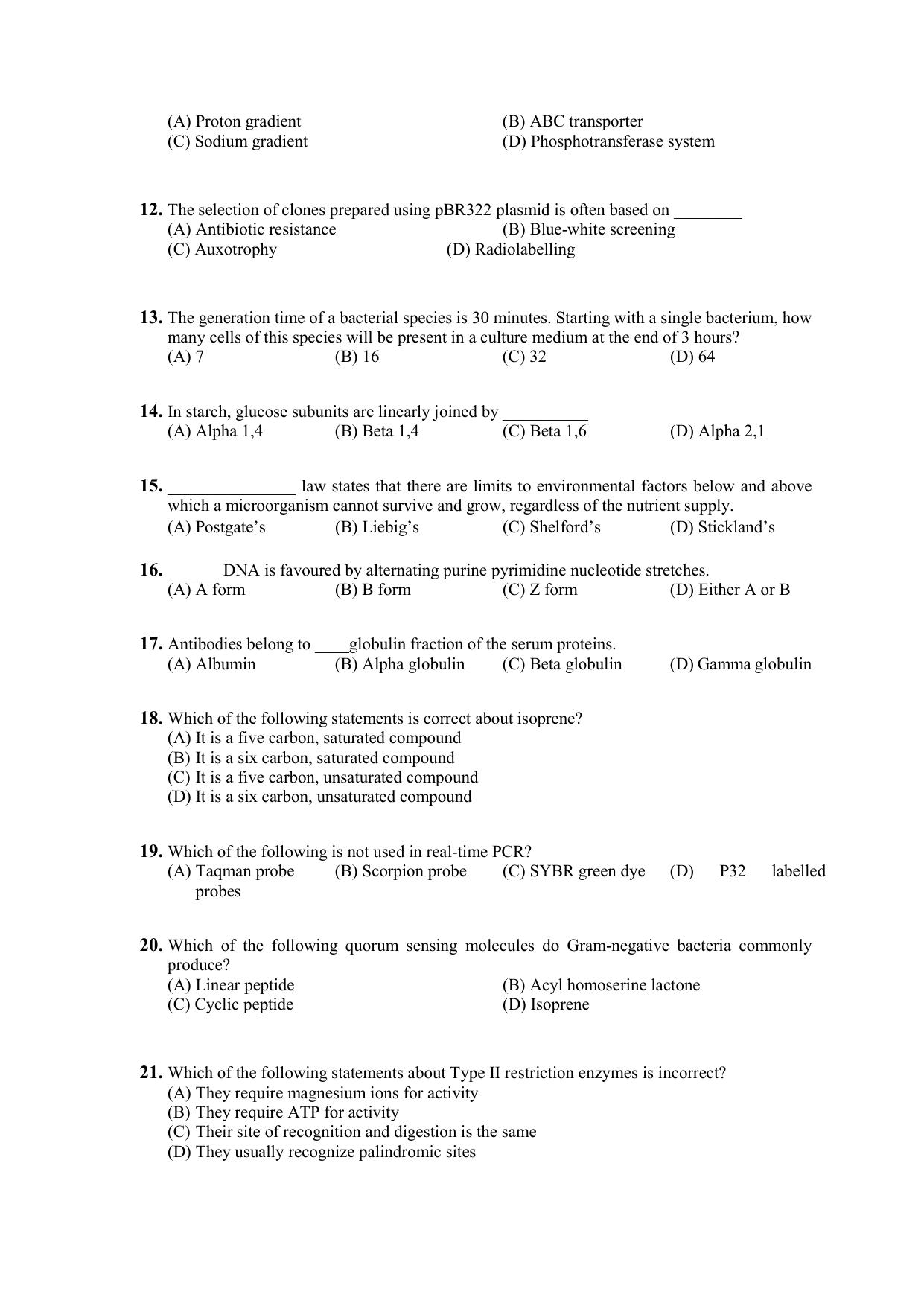 PU CET PG 2021 Question Paper - Page 207
