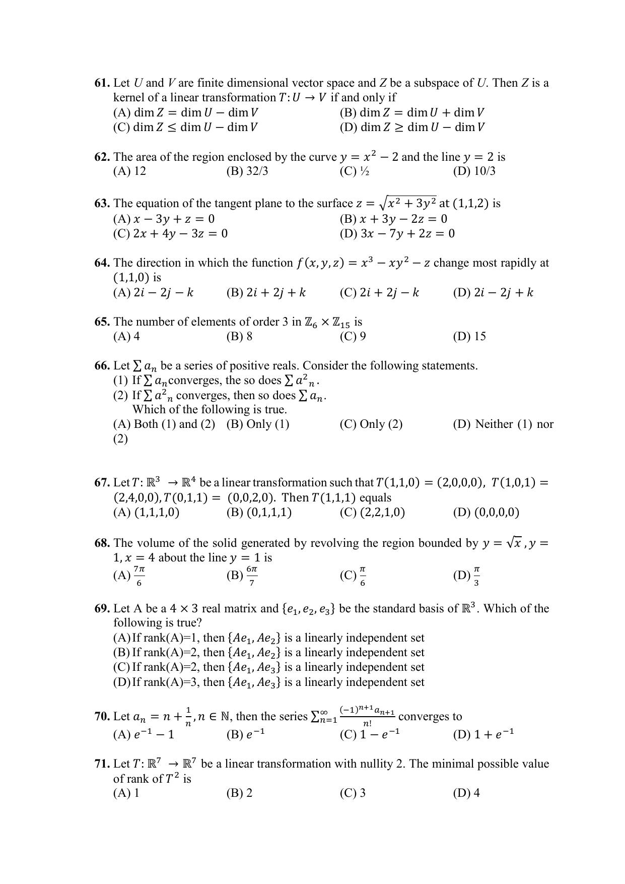 PU CET PG 2021 Question Paper - Page 218