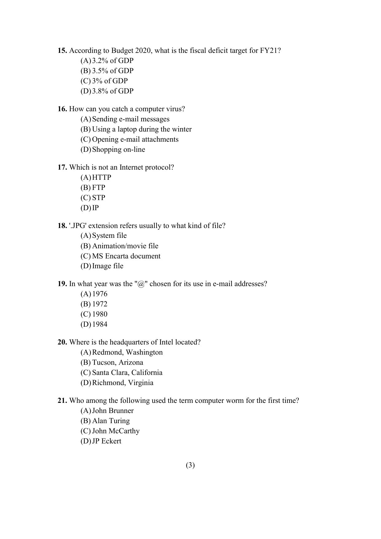 PU CET PG 2021 Question Paper - Page 222
