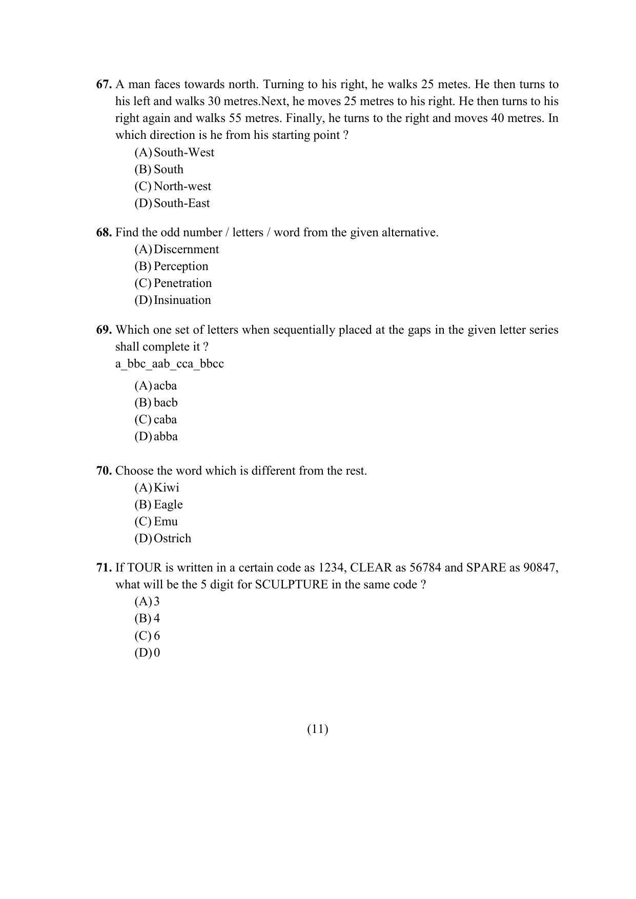 PU CET PG 2021 Question Paper - Page 230
