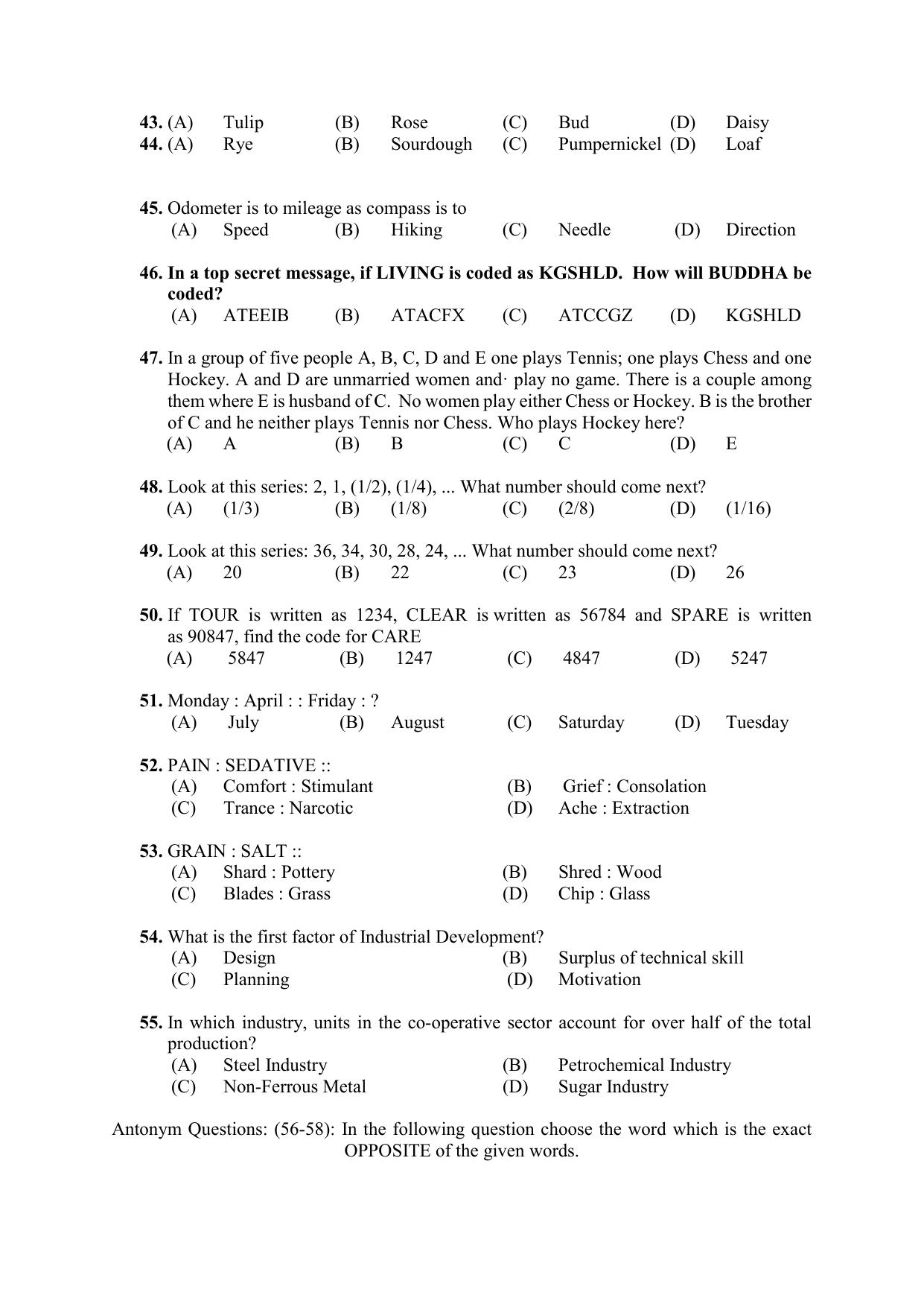 PU CET PG 2021 Question Paper - Page 236