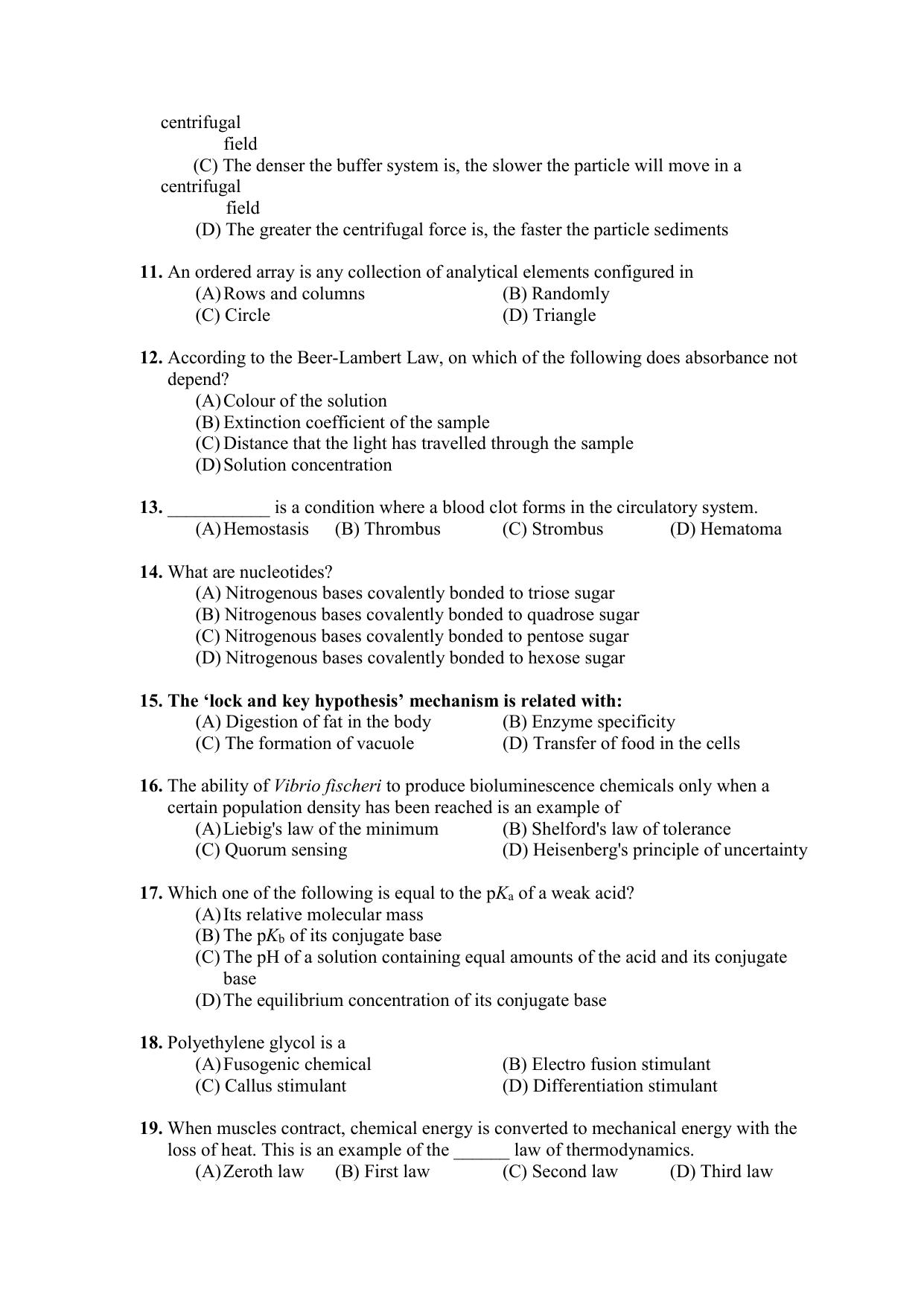 PU CET PG 2021 Question Paper - Page 251